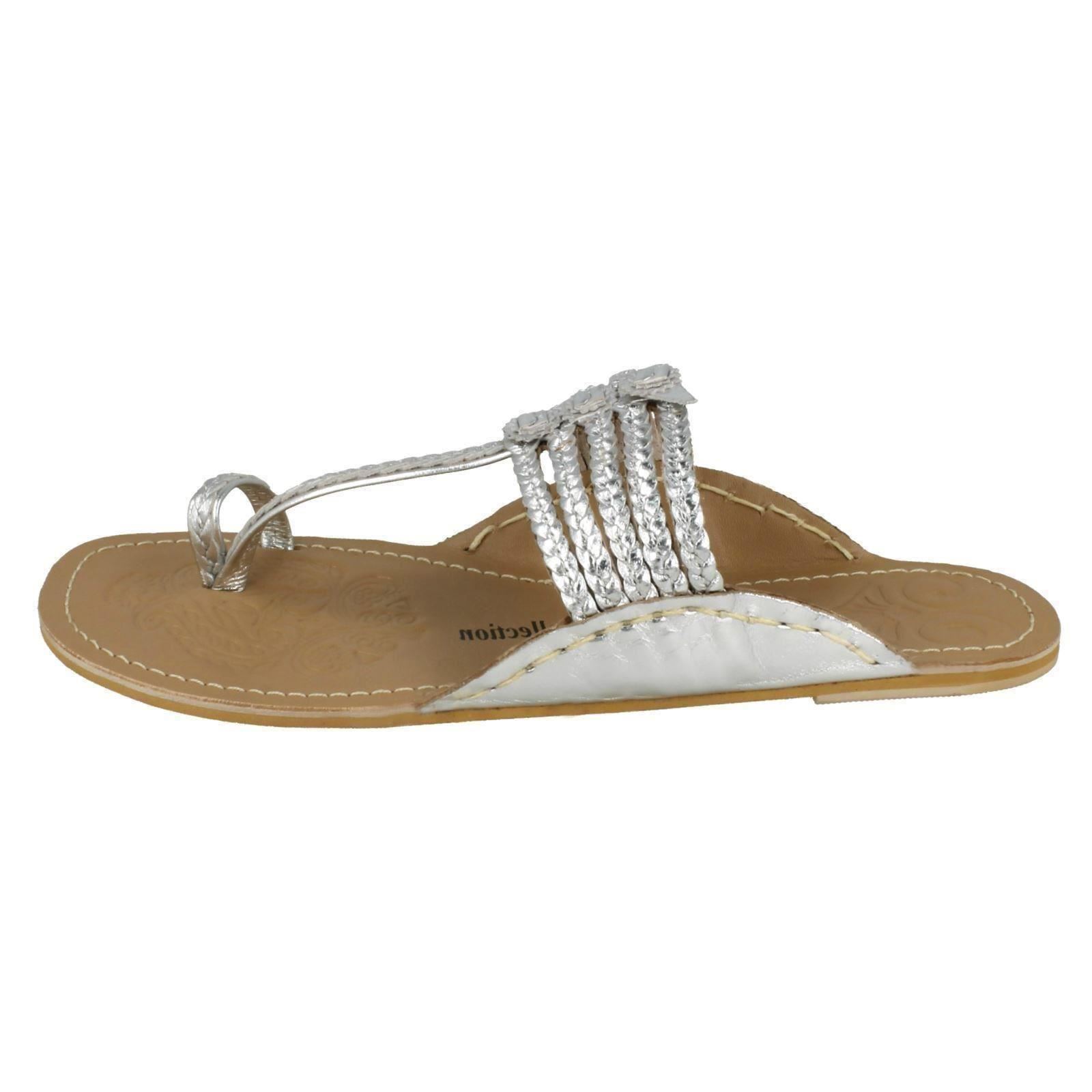 Ladies Leather Collection Flat Toeloop 'Braided Sandals' - Picture 30 of 55