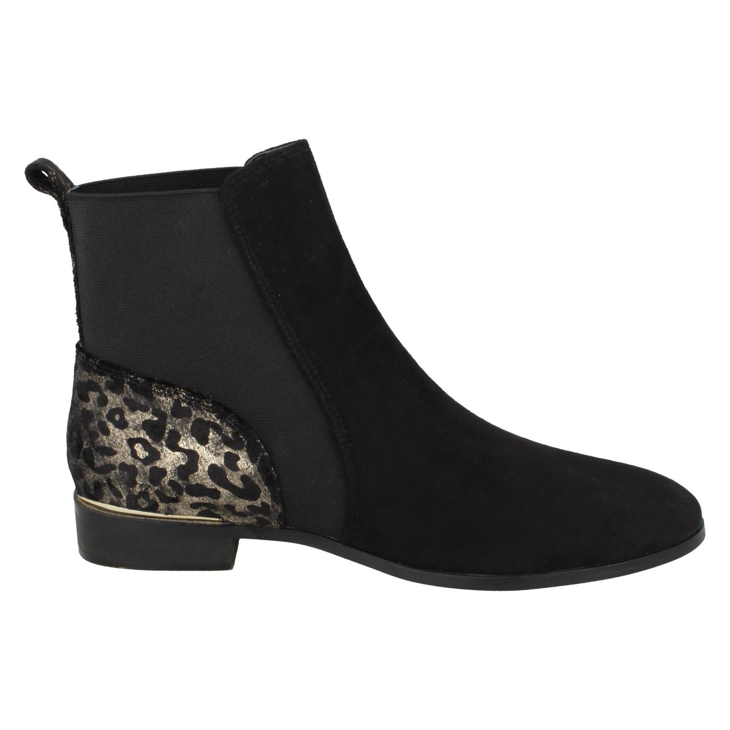Damen Stiefeletten Spot On Leopardenmuster Absatz - Bild 7 von 10