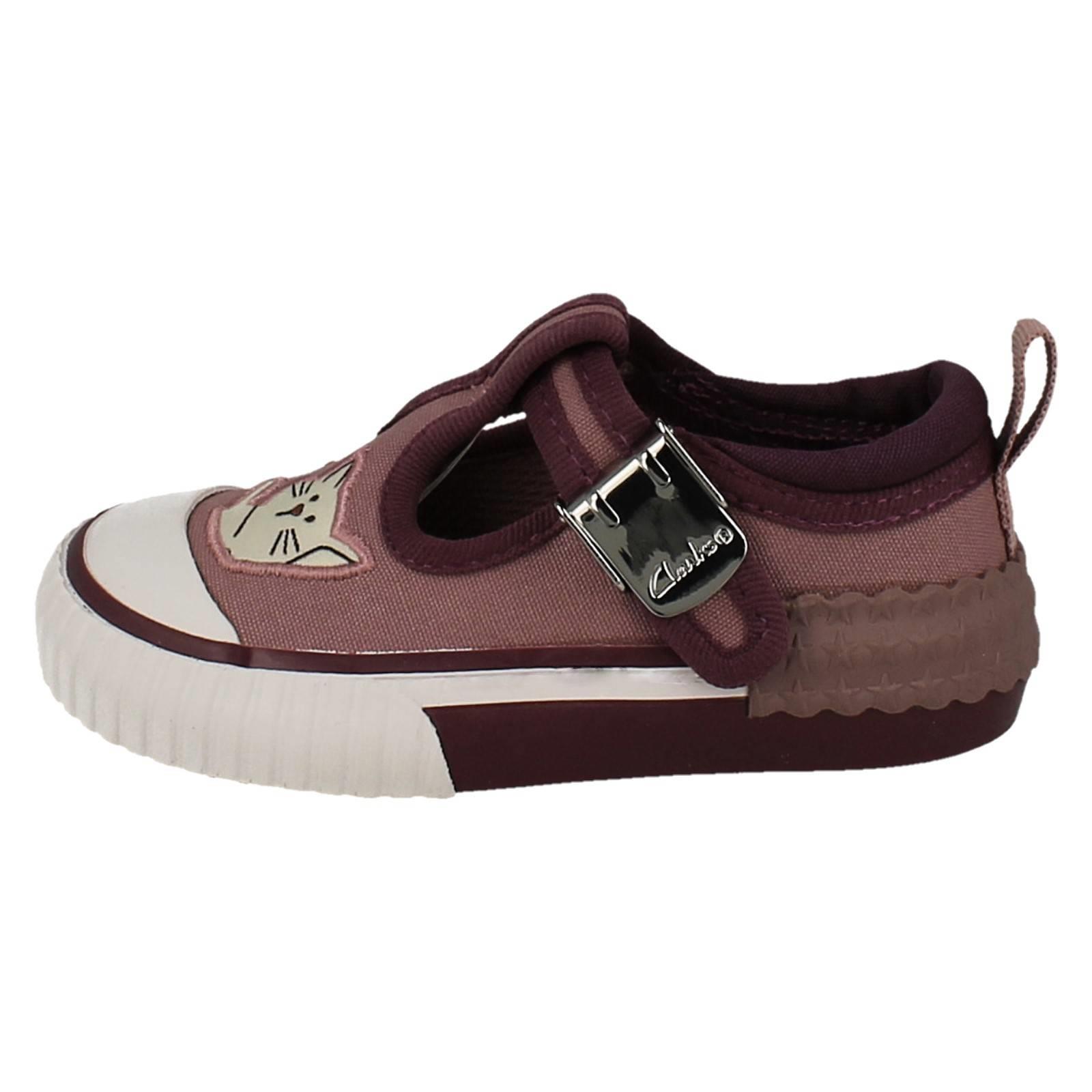 Girls Clarks Canvas T-Bar Foxing Pet T - Picture 3 of 10