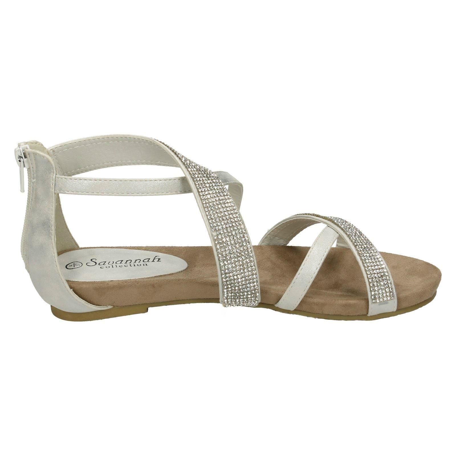 Savannah Damen-Sandalen niedriger Keilabsatz – Diamanten X-Riemen - Bild 22 von 28