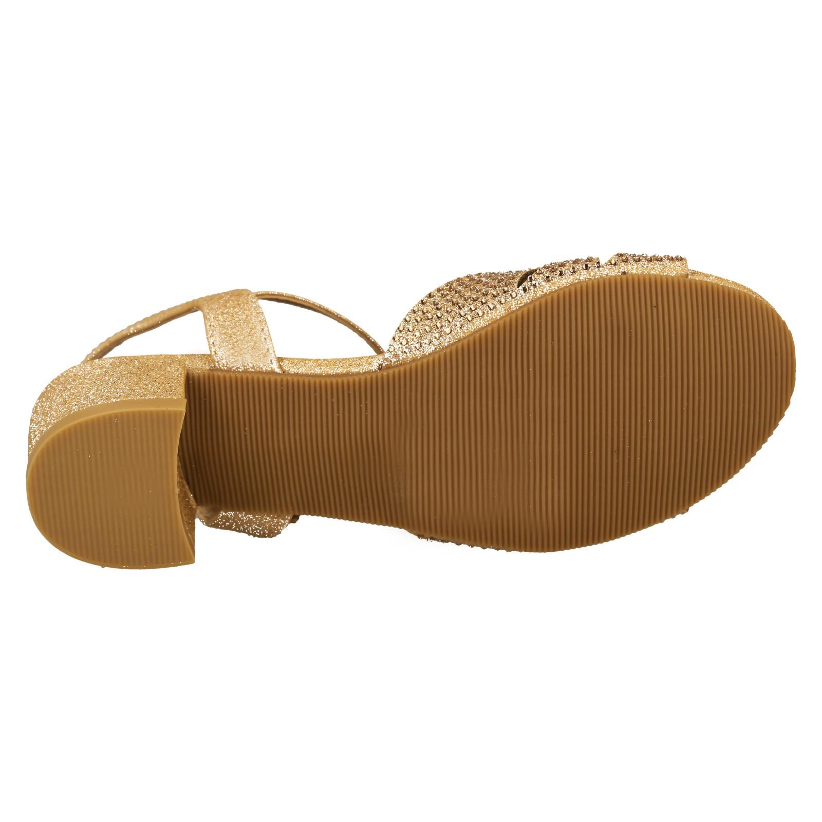 Girls Spot On Mid Heel Glitter Sandals - Picture 10 of 19