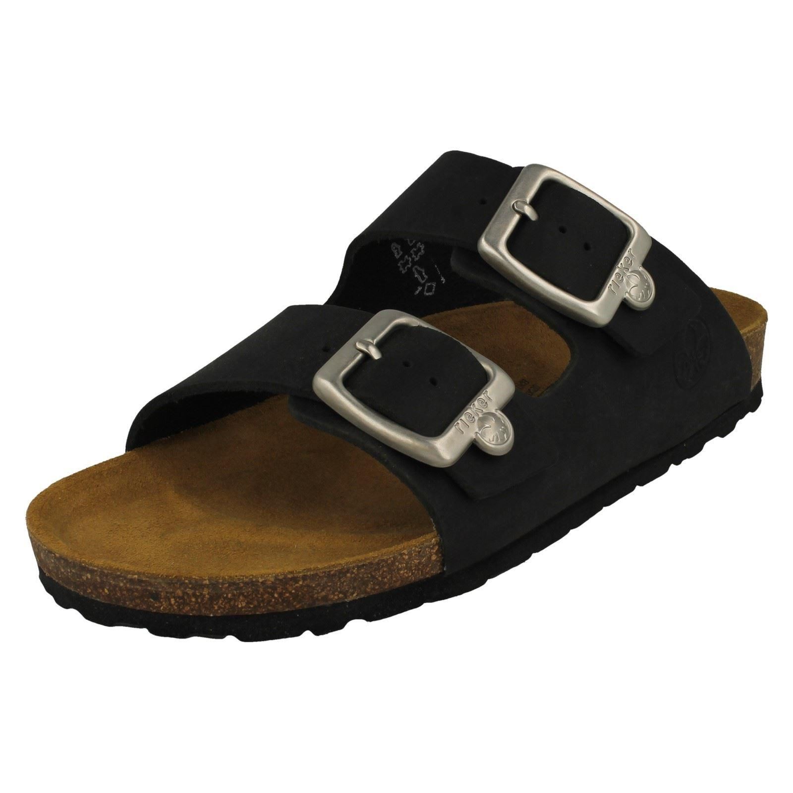 'Ladies Rieker' Adjustable Buckle Strapped Mule Sandals - V8084 - Picture 2 of 10