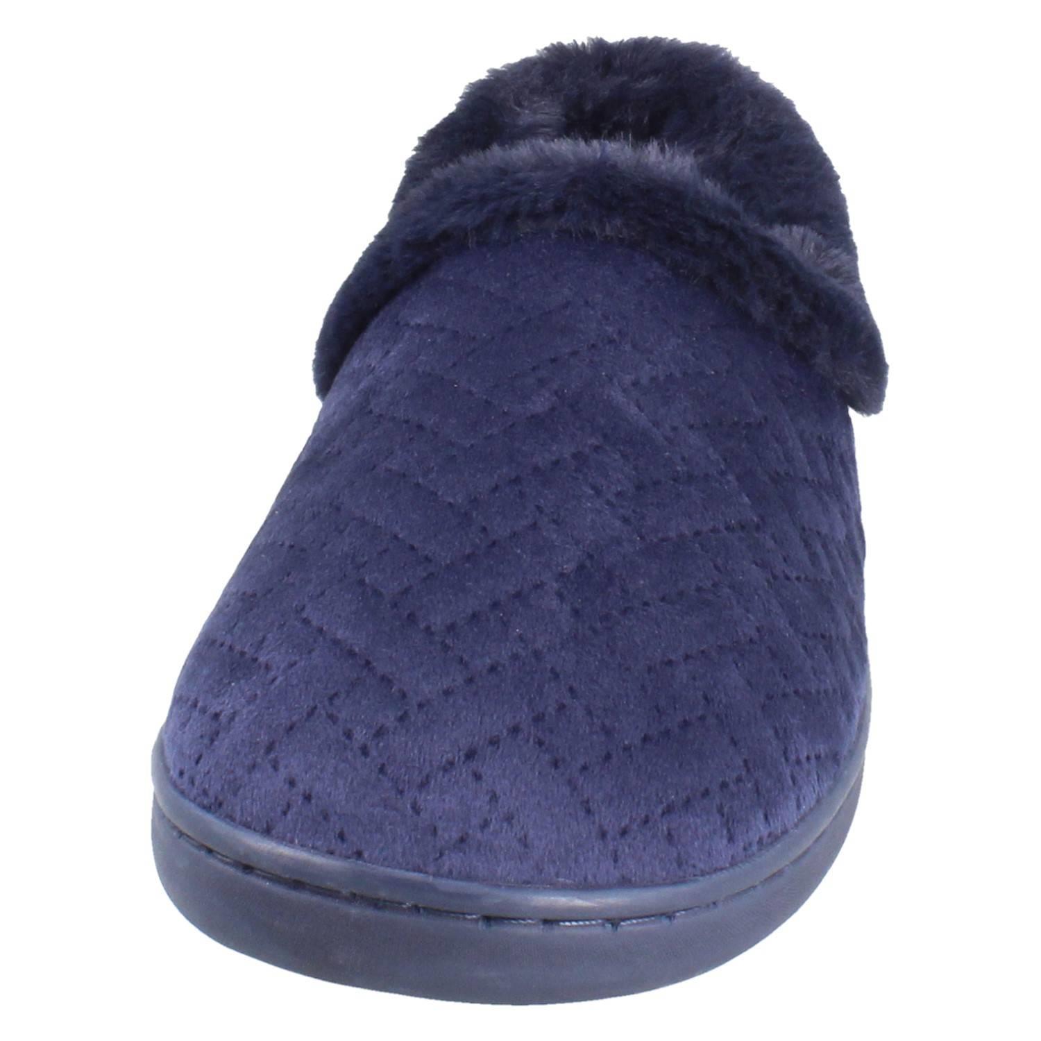 Ladies Clarks Wide Fitting Faux-Fur Woven Quilted Textile Slippers *Twyla Star* - Picture 18 of 19