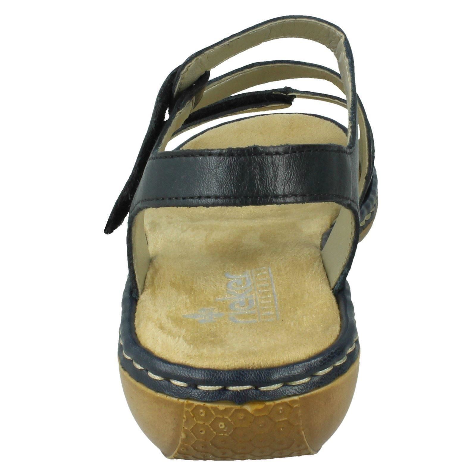 Sandali Donna Rieker Con Cinturini, Modello 659C7, Pelle, Chiusura A Strappo, Varie Taglie E Colori