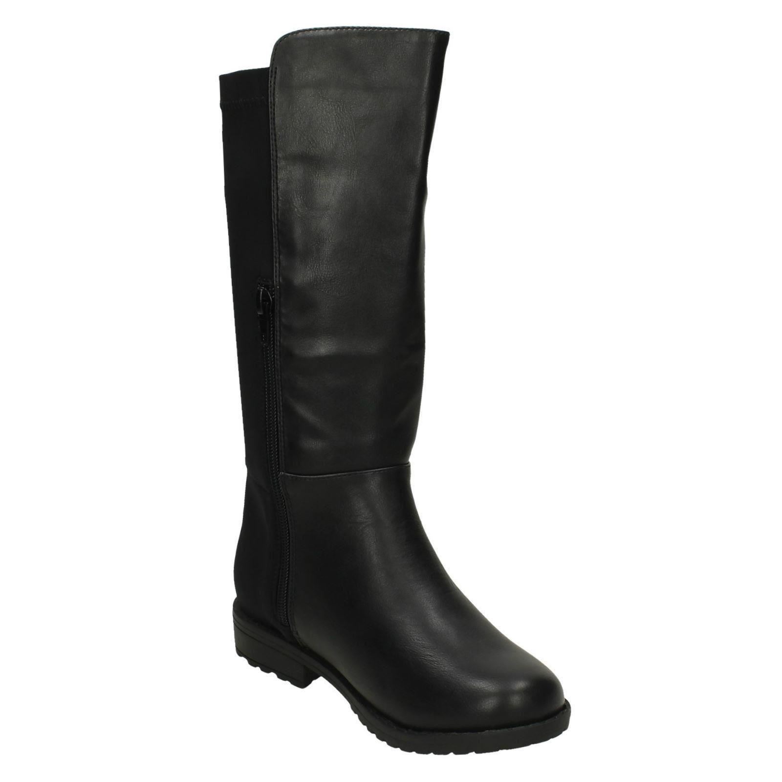 Girls Spot On Mid Heel Calf Boots - Picture 9 of 19