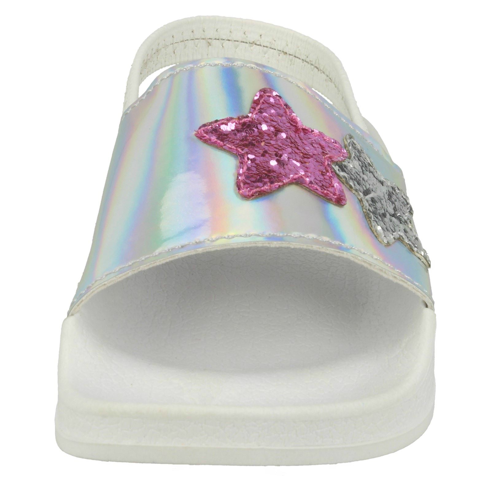 Girls Spot On Slingback Sliders 'With Glitter Star Design' - Picture 18 of 19