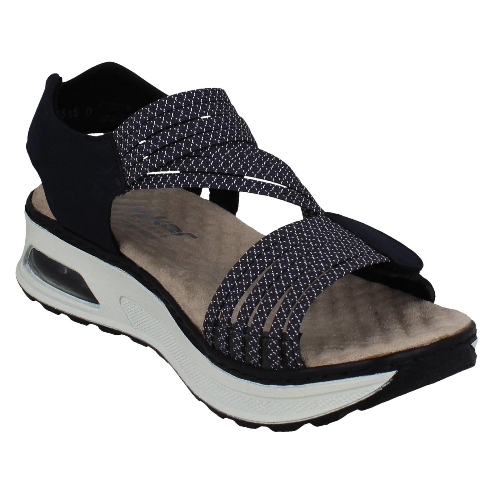 Sandalias Deportivas De Dama Rieker De Ajuste Amplio Con Elástico Y Cuña *65671* - Imagen 8 de 10
