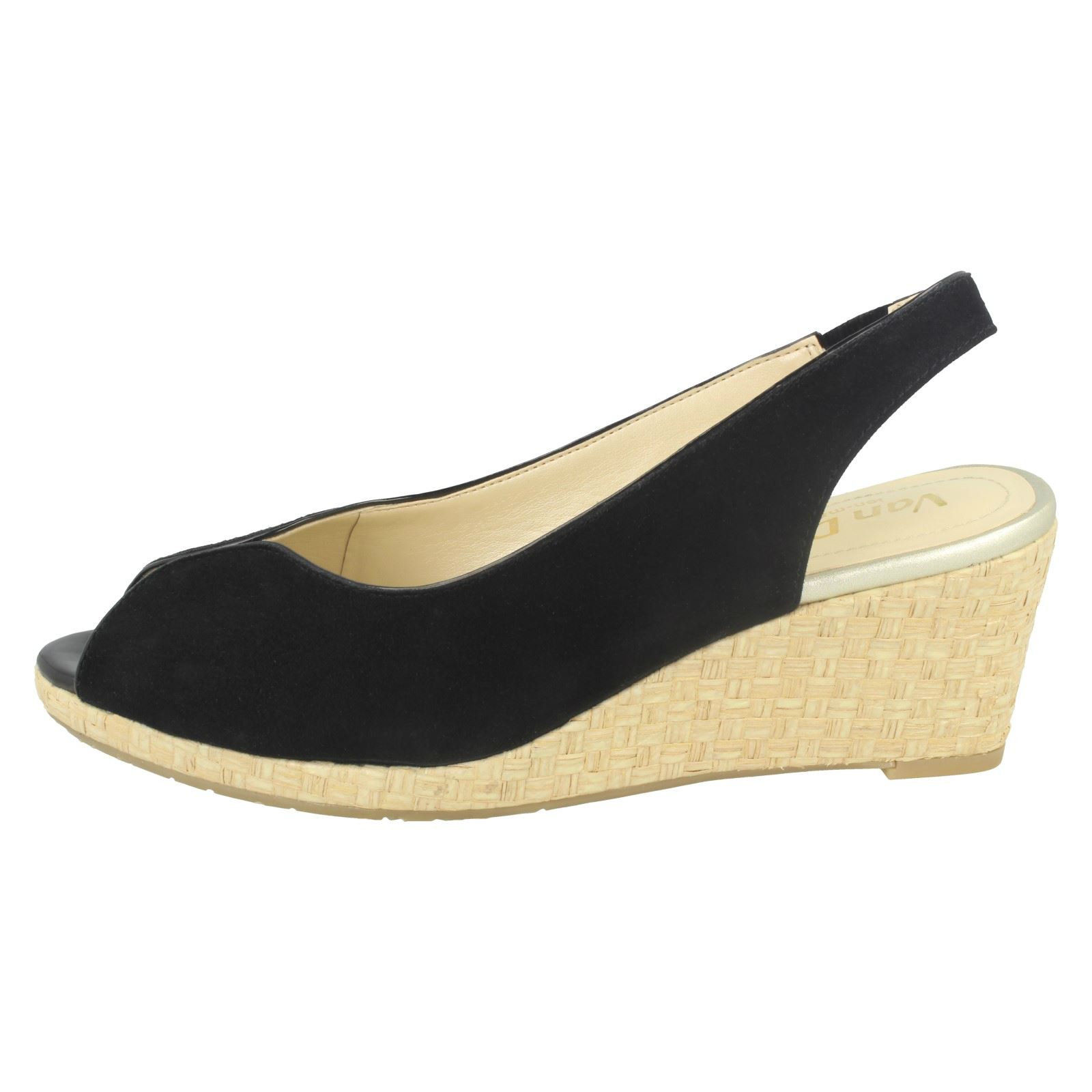 Donna Sandali Avalon Dal Cuoio Di Dettaglio Zeppa Van Con Tessuto rSfxwqr4