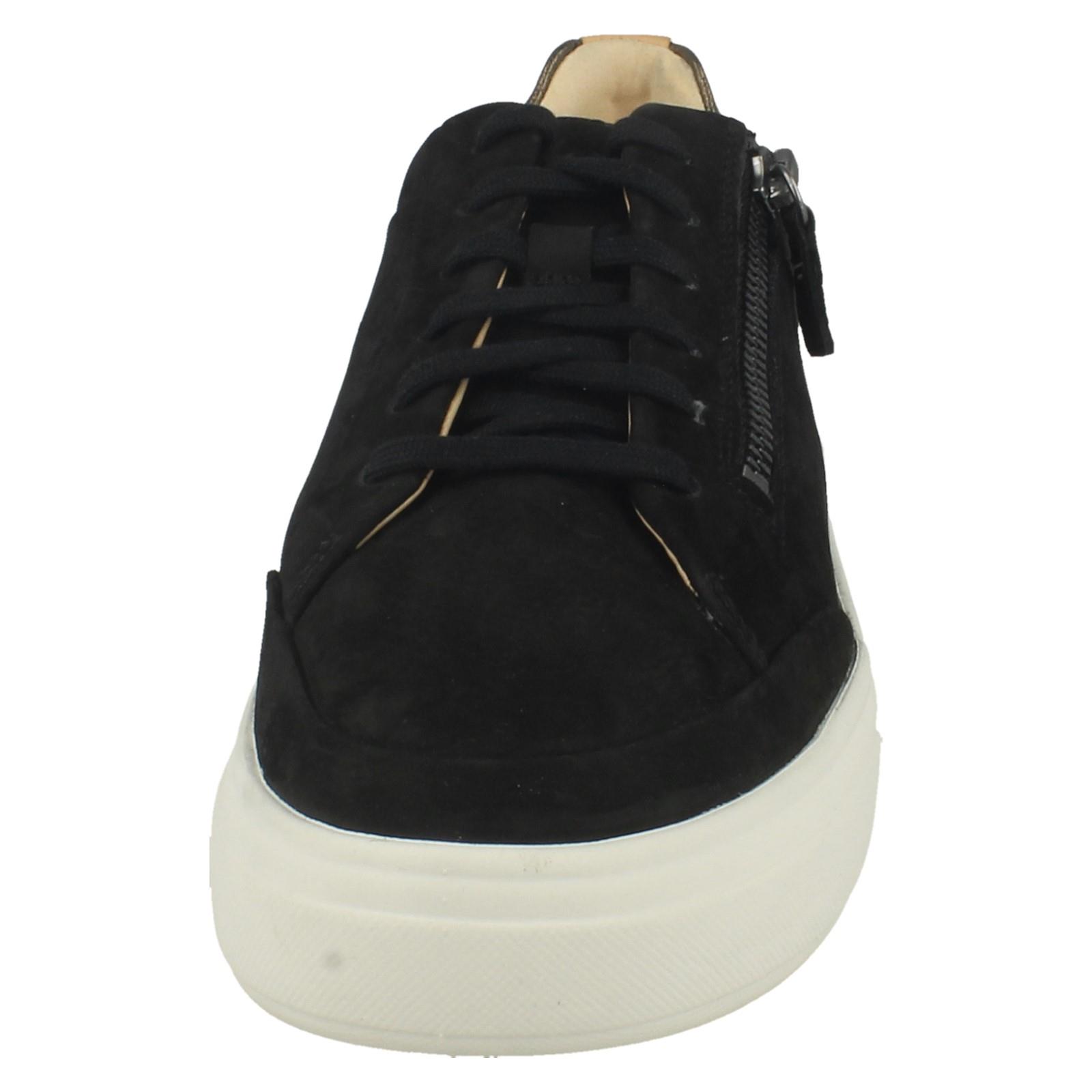 Damen Clarks Nubuk Leather Reißverschluss & Schnürer Freizeit Turnschuhe Malve - Bild 9 von 19