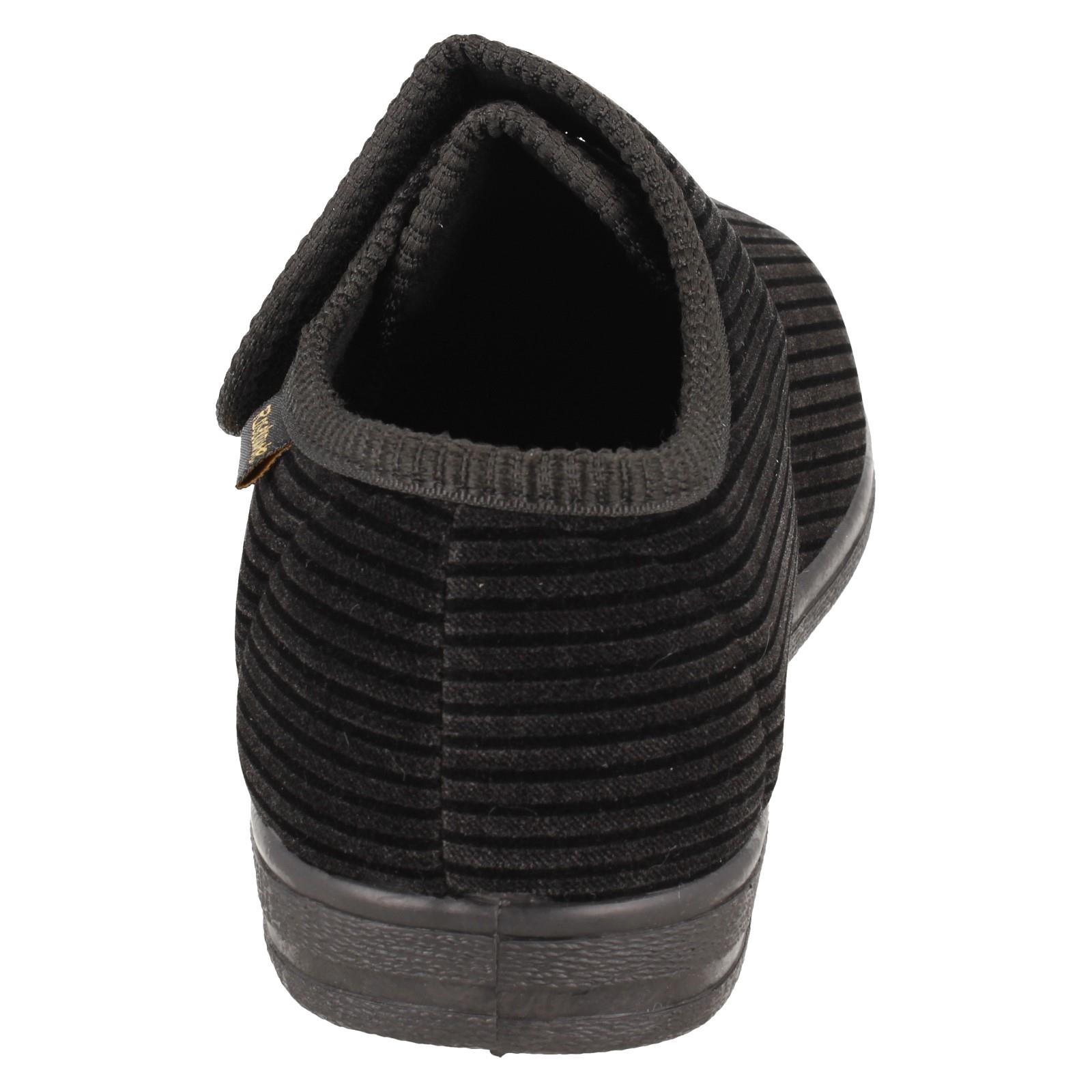 Herren Rosebank Extra Breite Passform Textil Riemenverschluss Indoor Hausschuhe Kevin - Bild 5 von 10