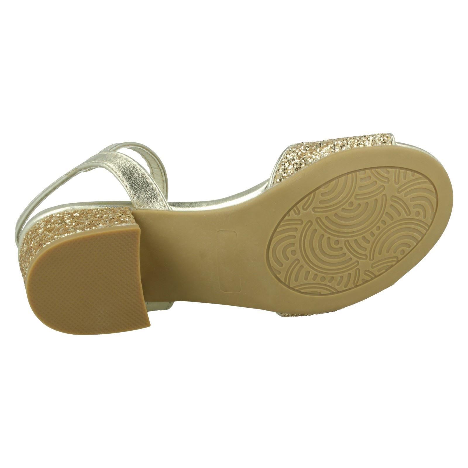 Girls Spot On Mid Block Heel Sandals - Picture 10 of 28