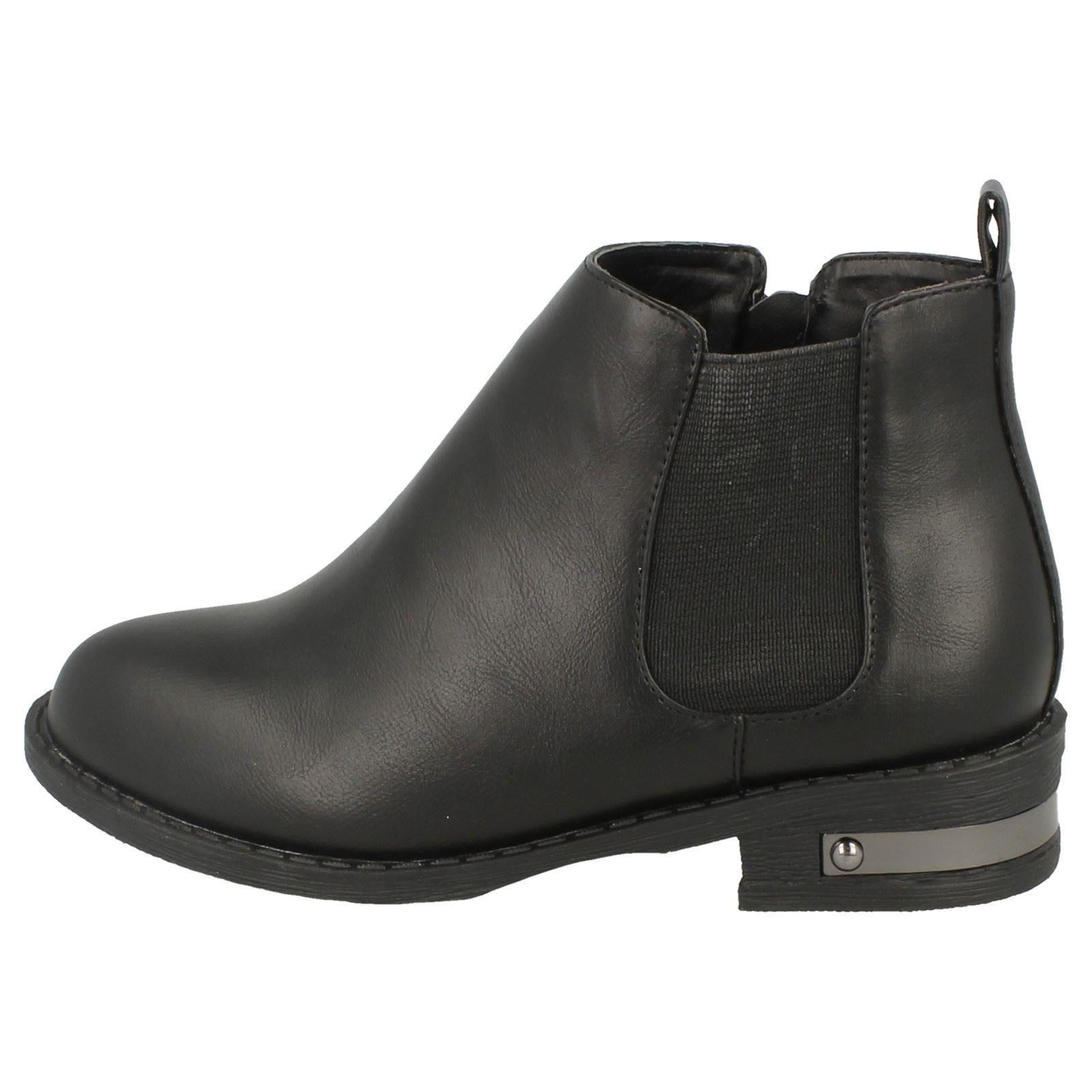 'Girls Spot On' Chelsea Style Ankle Boots - H5R038 - Picture 7 of 10