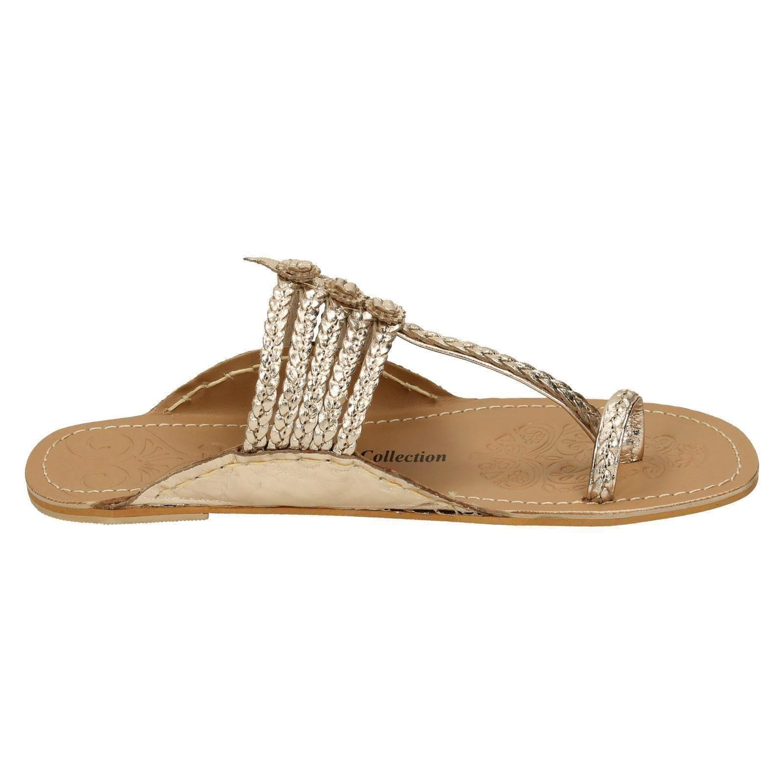 Ladies Leather Collection Flat Toeloop 'Braided Sandals' - Picture 16 of 55