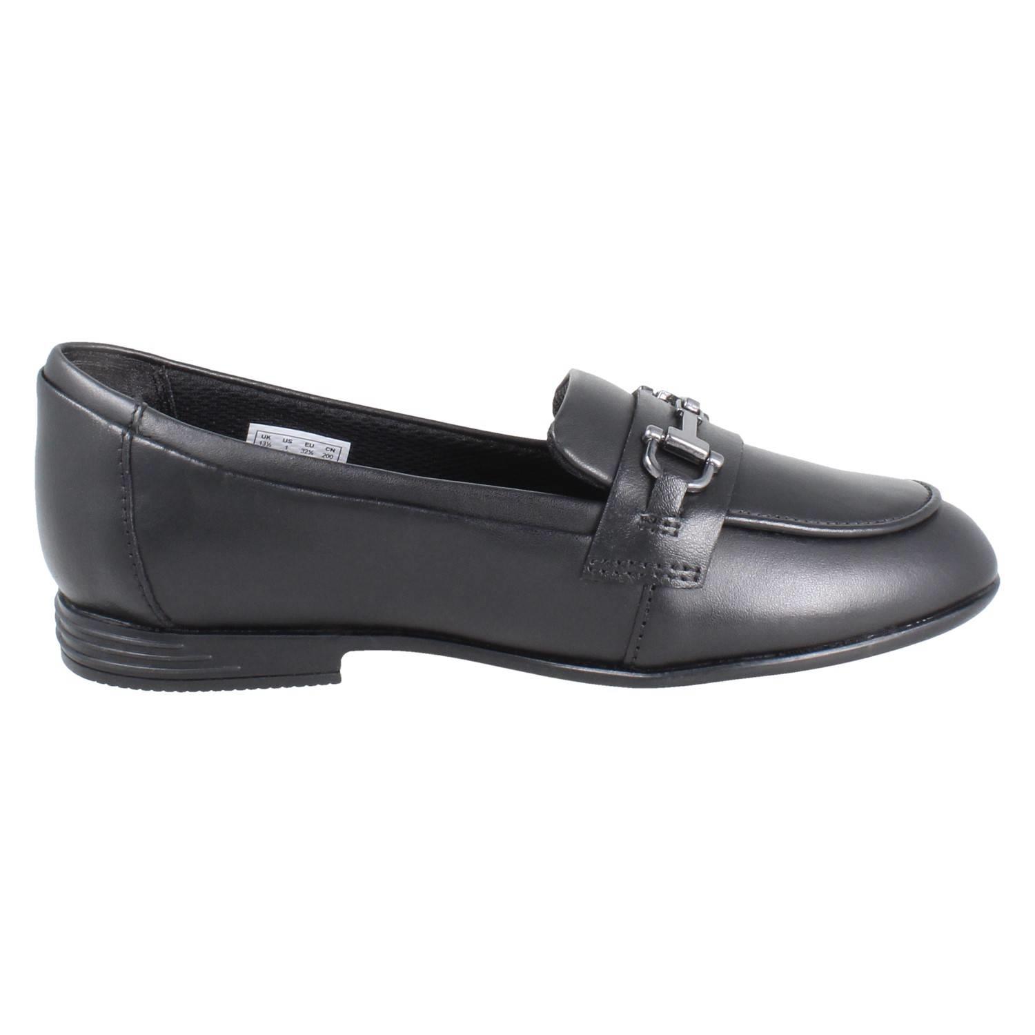 Girls Clarks Horse Bit Trim Leather Slip On Loafer School Shoes *Finja Loafer* - Picture 7 of 37