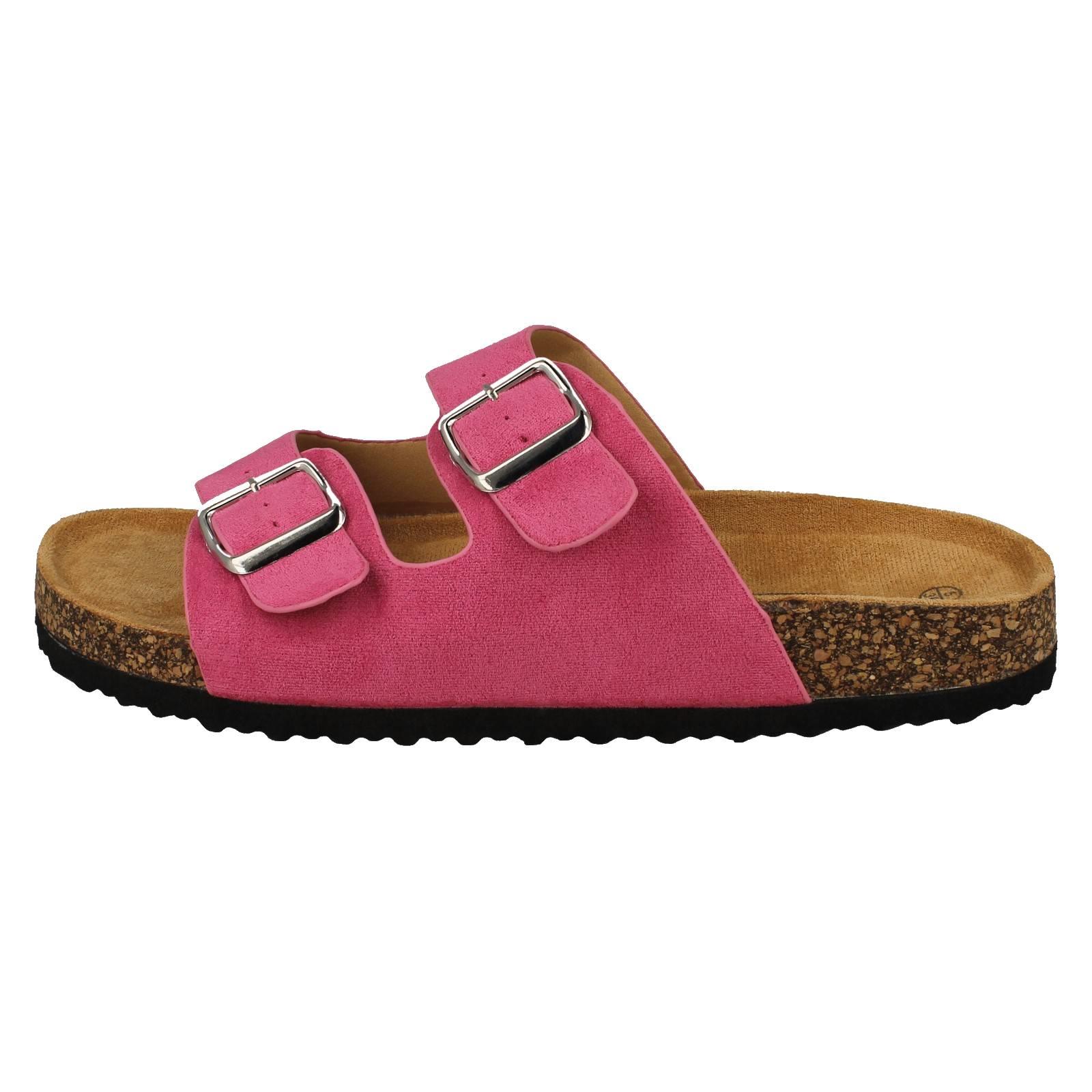 Sandalias de mula informales de doble hebilla detalladas para dama F0R0412 - Imagen 3 de 19