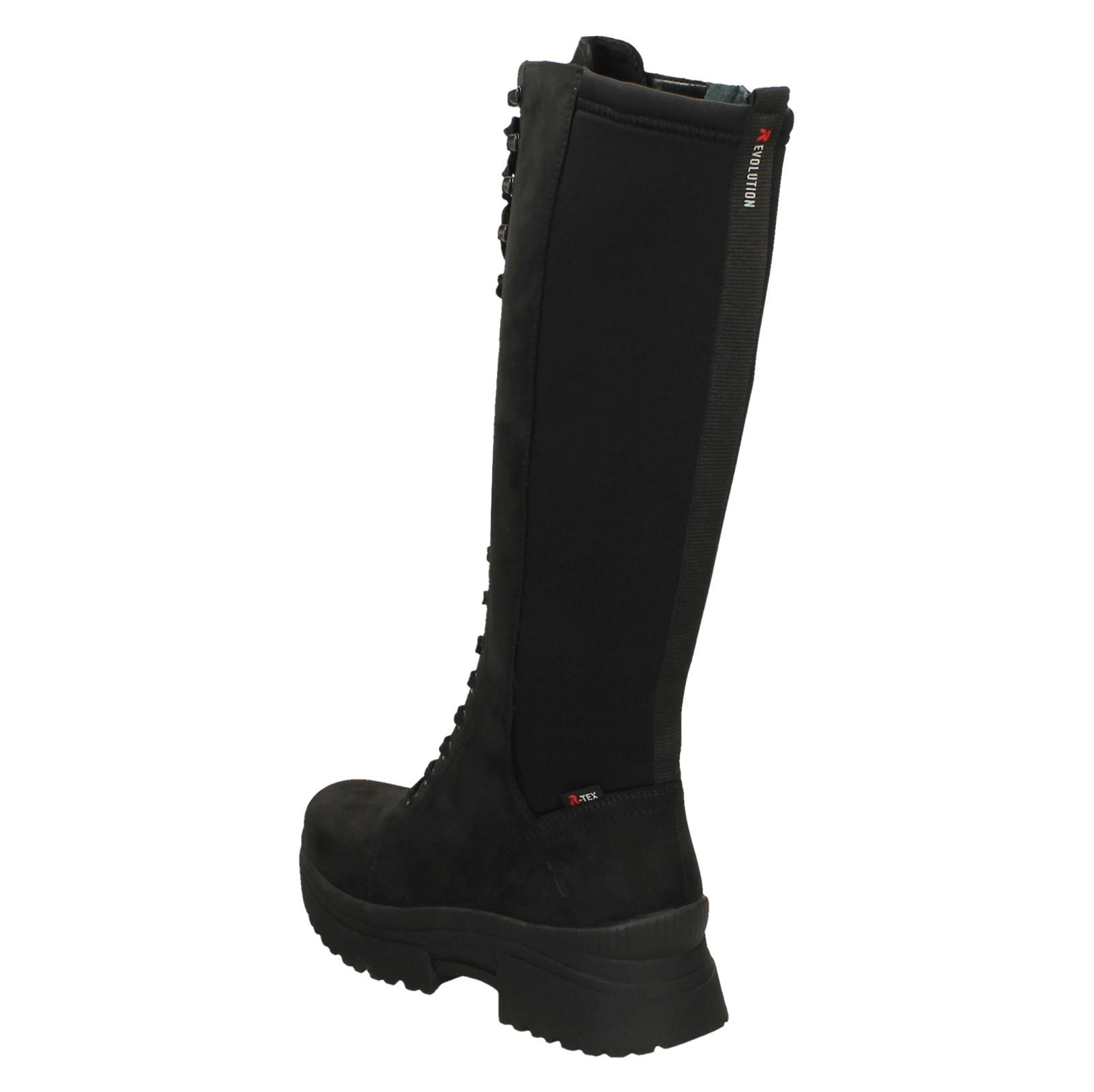 Stivali alti ginocchio donna R-EVOLUTION di Rieker eleganti schiena elasticizzati W0390 - Foto 4 di 10