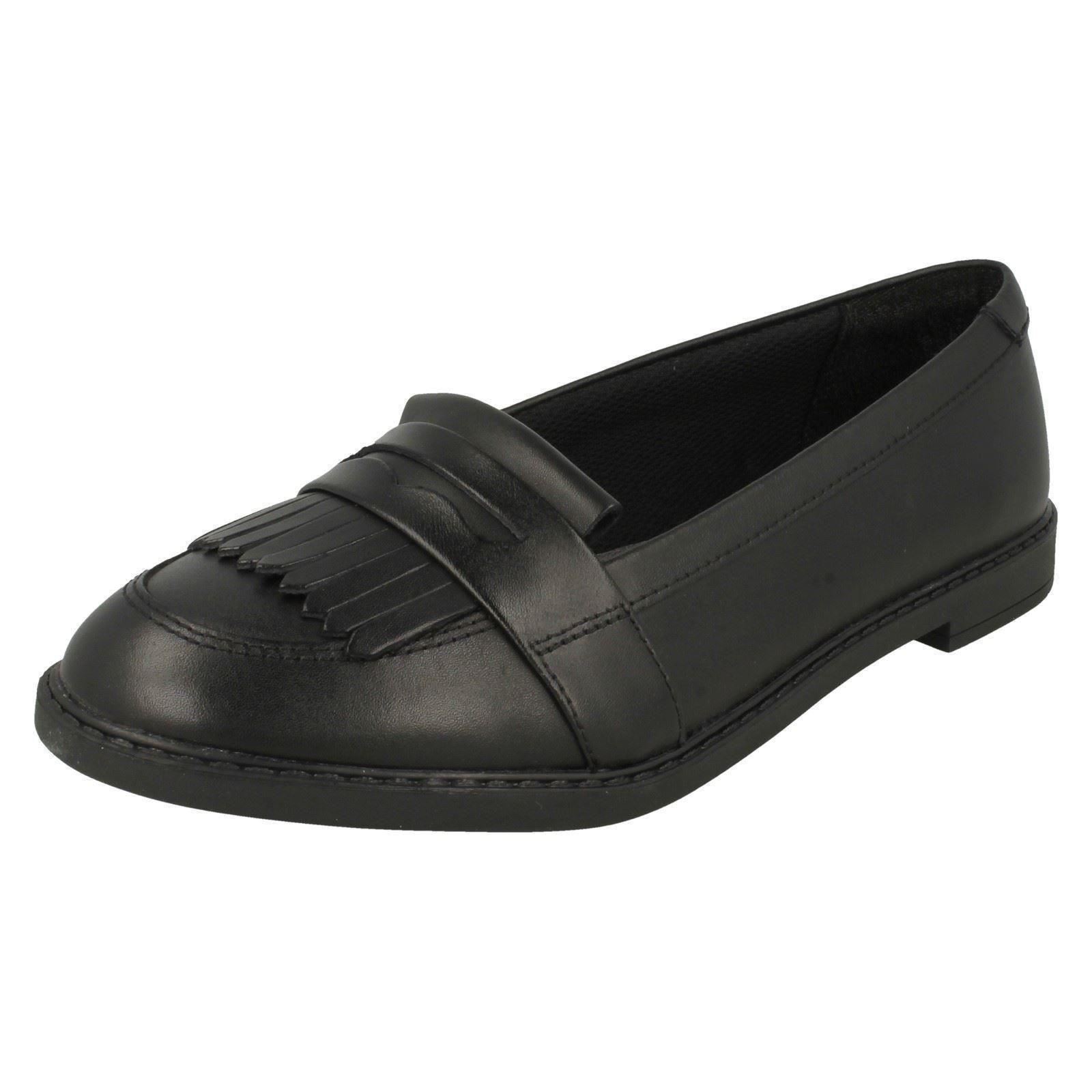 Girls Clarks Smart Slip On School Shoes Scala Bright - Picture 2 of 19