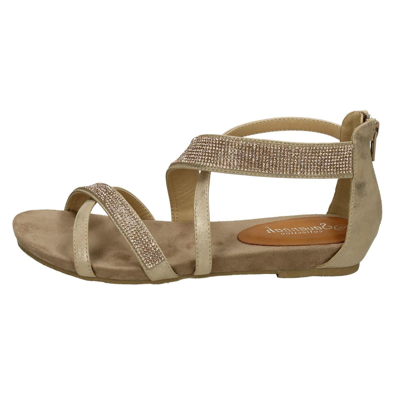 Savannah Damen-Sandalen niedriger Keilabsatz – Diamanten X-Riemen - Bild 17 von 28
