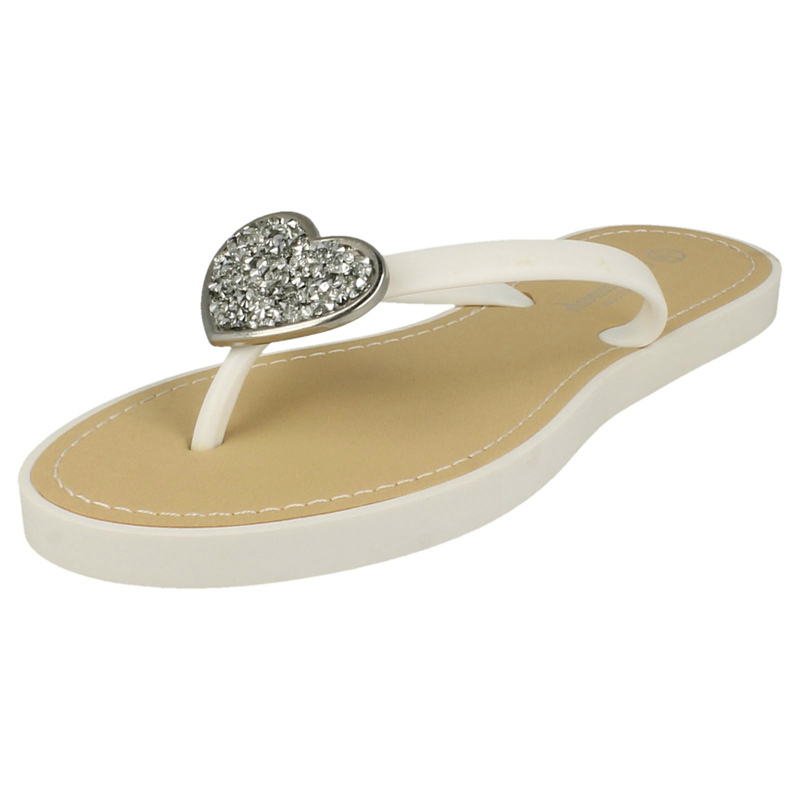 Chanclas elegantes sin cordones con detalles brillantes del corazón para damas Savannah F0R816 - Imagen 29 de 37