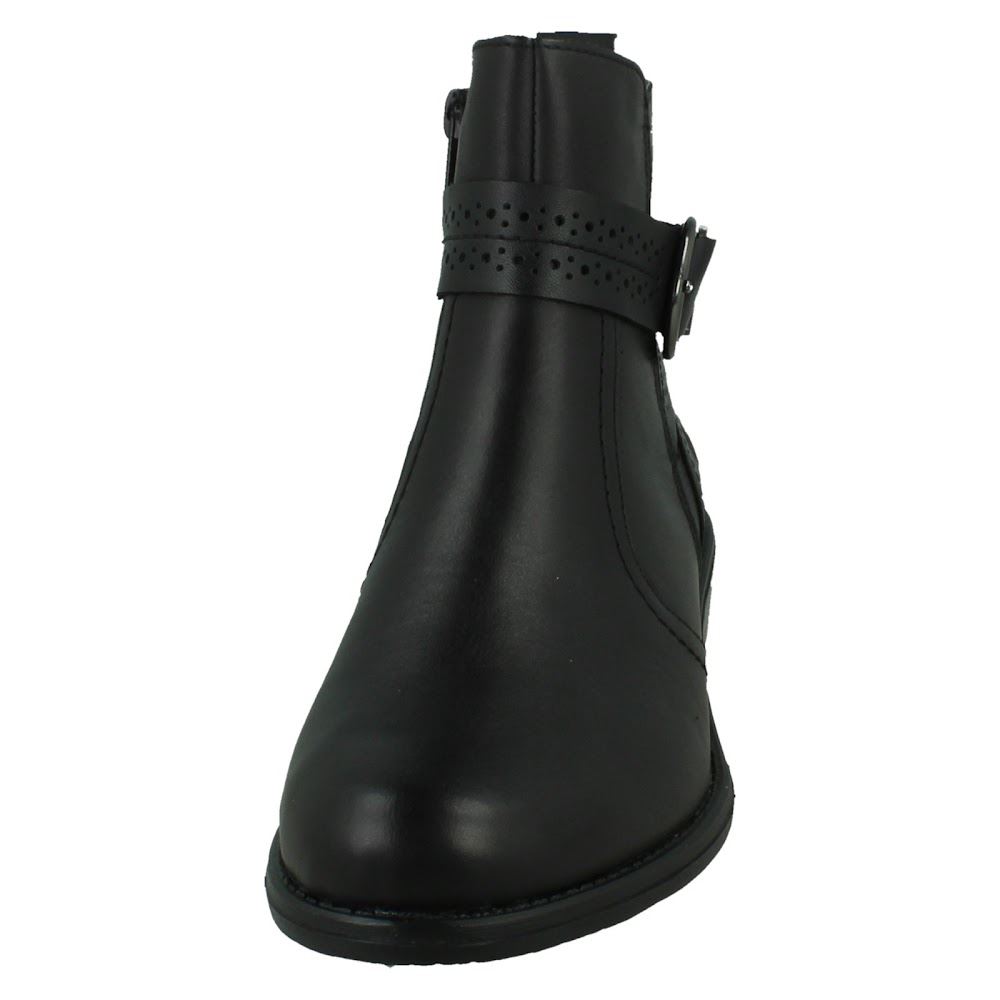 Ladies Remonte Zip Up Leather Buckle Detail Fleece Lined Ankle Boots D0F81 - Picture 9 of 19