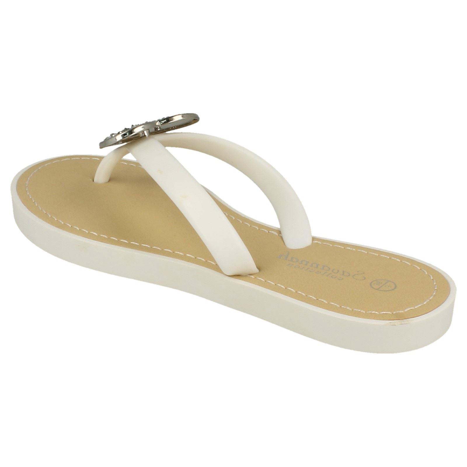 Chanclas elegantes sin cordones con detalles brillantes del corazón para damas Savannah F0R816 - Imagen 31 de 37