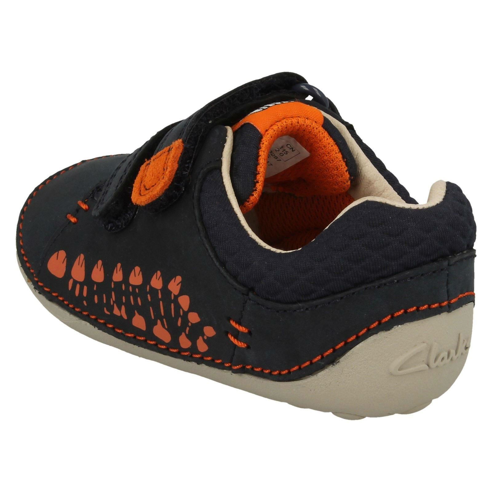 Clarks Tiny Trail Navy Leather Boys Pre Walker Shoes Clarks Tiny Trail Navy Leather Boys Pre Walker Shoes