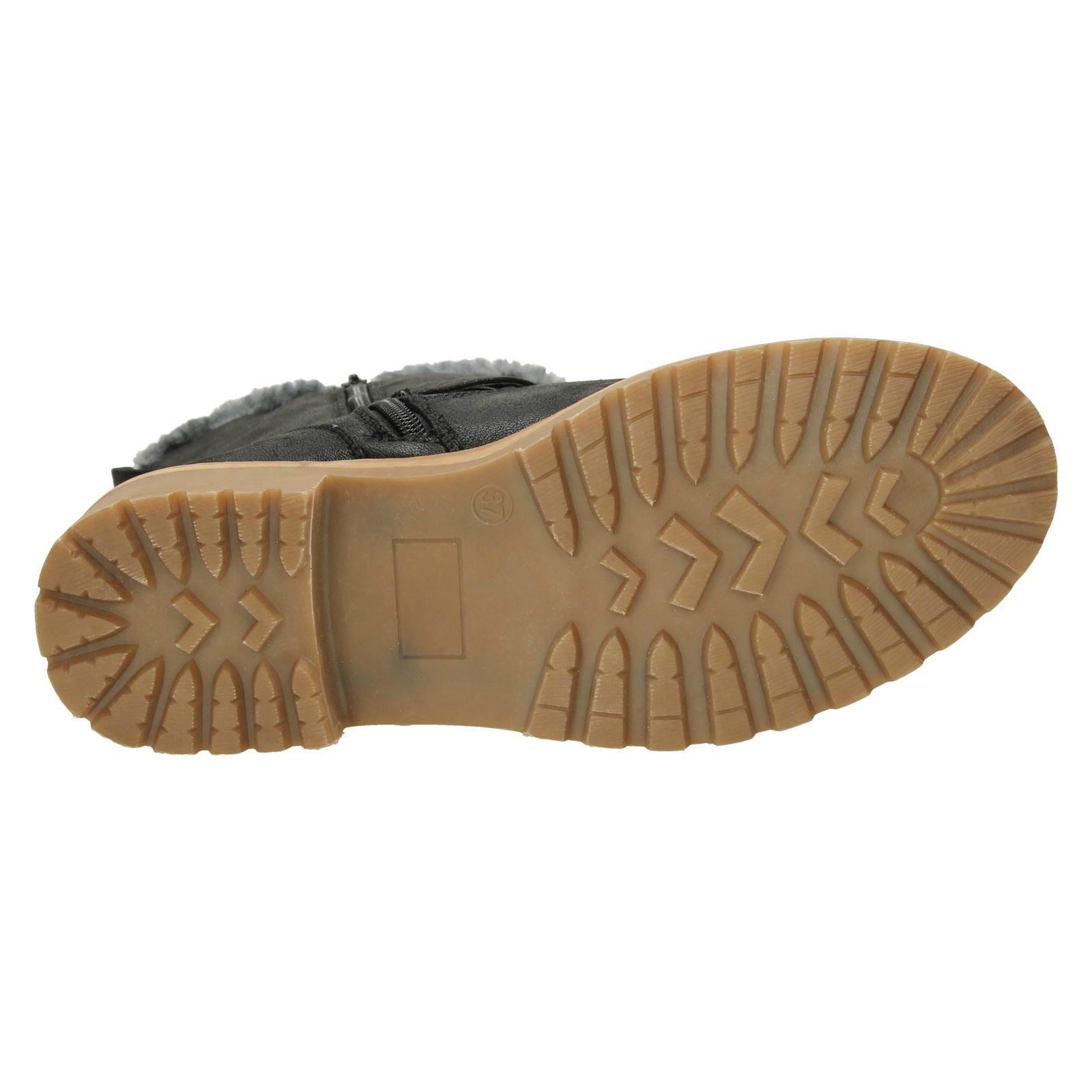 Botas informales de pantorrilla con ribete de piel con los pies en la tierra para dama F5R0866 - Imagen 10 de 19