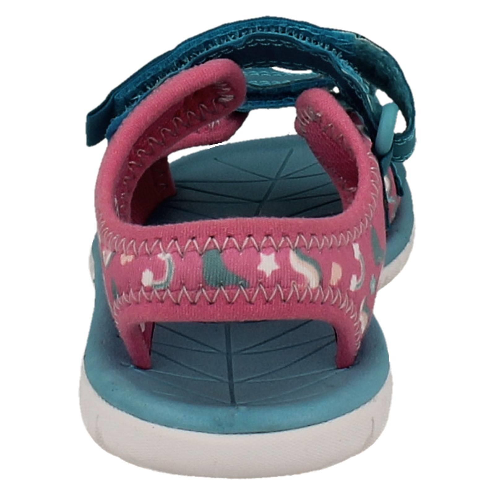 Kids Clarks Pattern Detailed Adjustable Sandals Surfing Tide T - Picture 14 of 37