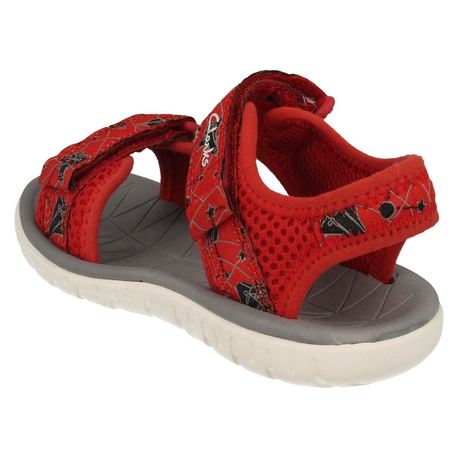 Childrens Clarks Casual Hook & Loop Textile Summer Sandals Surfing Tide K - Picture 58 of 73