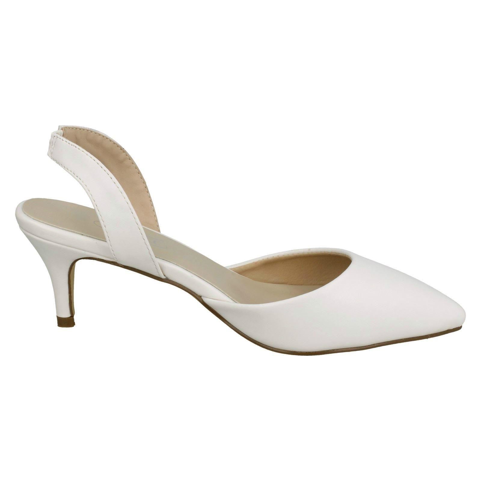 Ladies Spot On Slingback Shoes Heels *F9R0057* - Picture 72 of 73