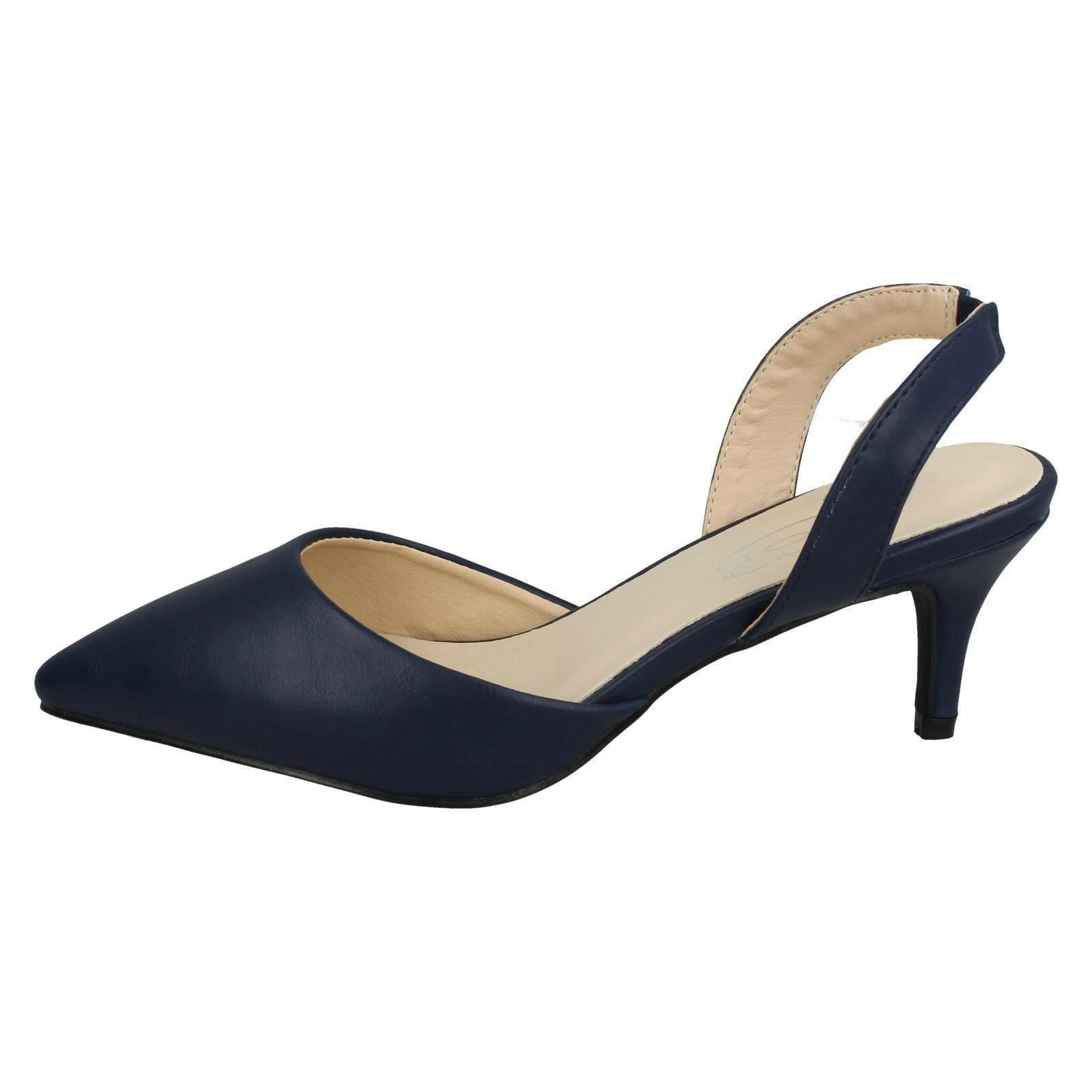 Ladies Spot On Slingback Shoes Heels *F9R0057* - Picture 30 of 73