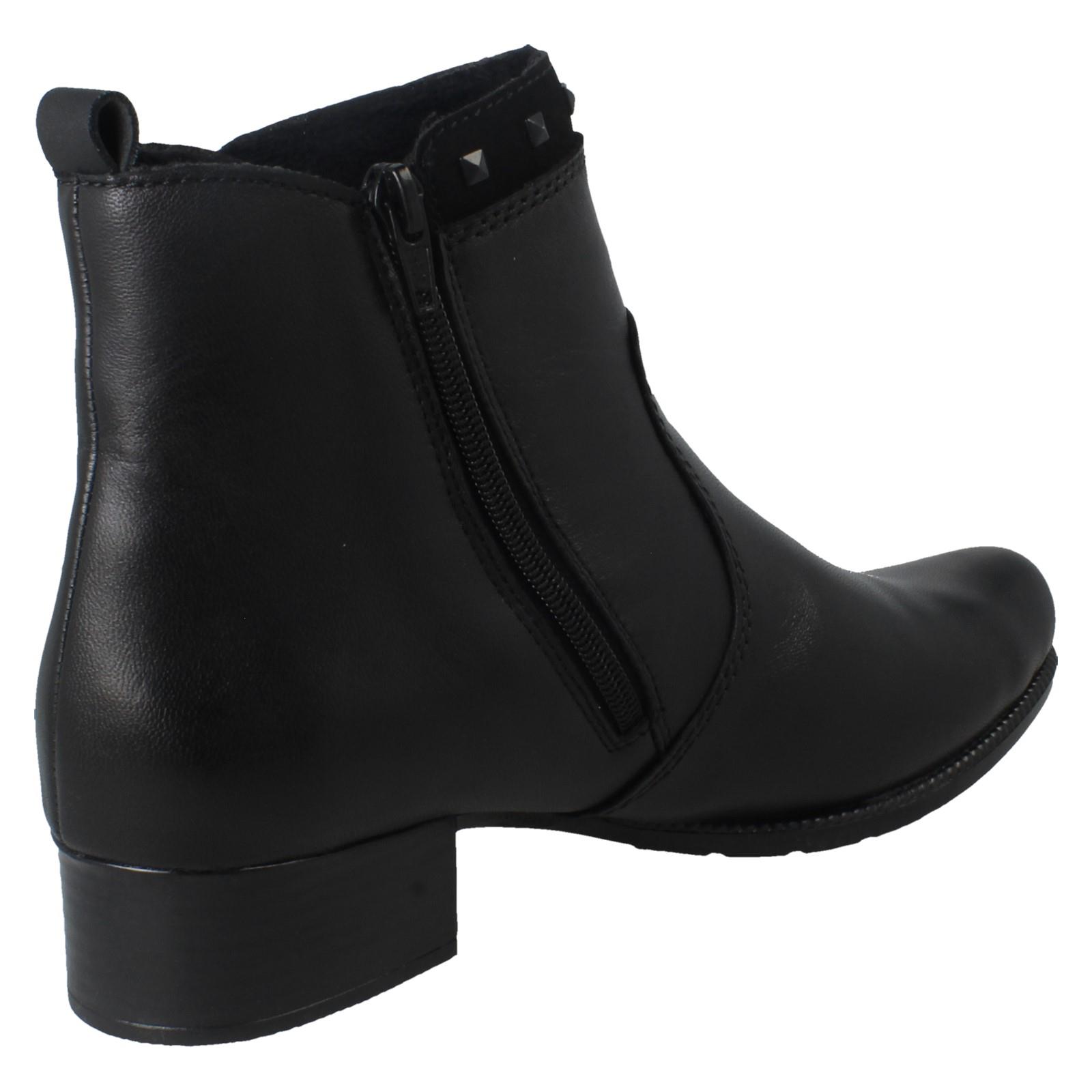Rieker Ladies Zip Fastening Stud Detailed Ankle Boots 78657 - Picture 6 of 10
