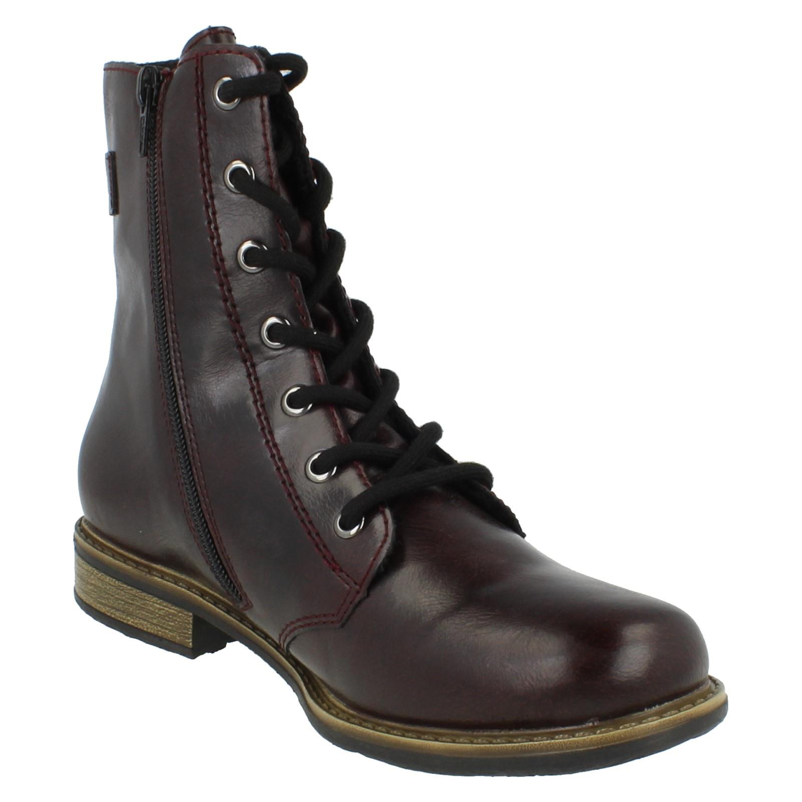 Damen Rieker Zip & Spitze Weitverschluss Fit Fleecefutter Stiefel Knöchel 74802 - Bild 8 von 10