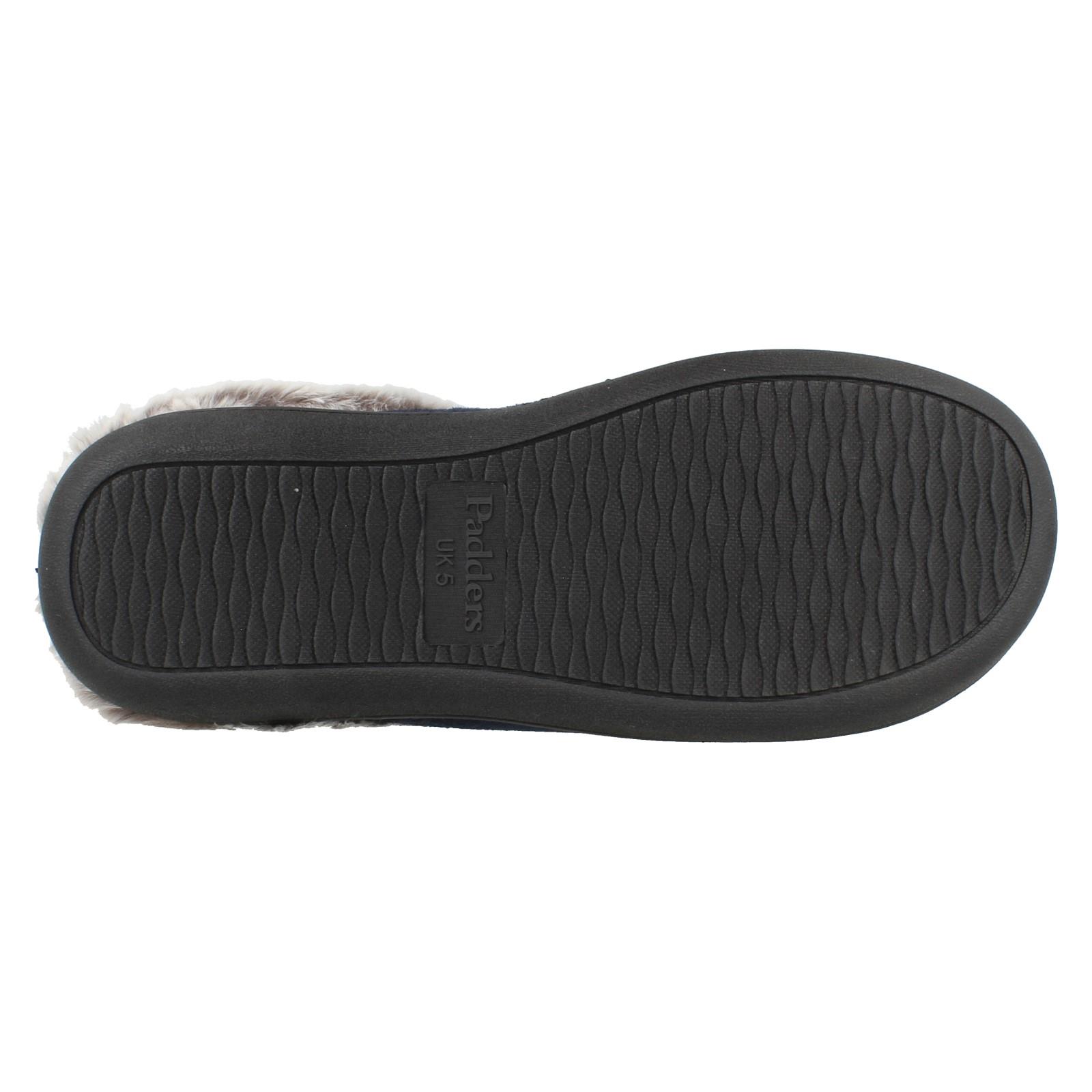 Laddies Padders Fur Lined Machine Washable Wide Fit Mule Slippers Florrie - Picture 10 of 19
