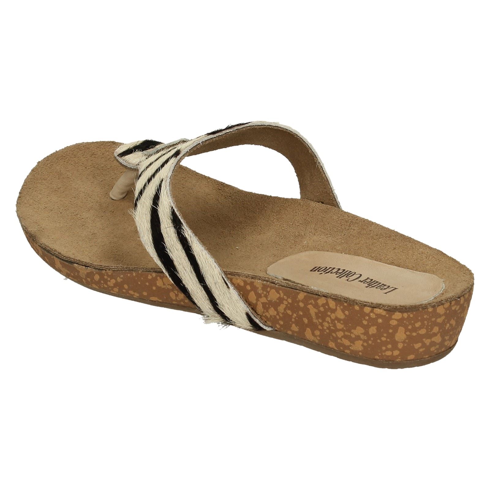 Ladies Leather Collection Casual Toe - Post Sandals - Picture 4 of 37