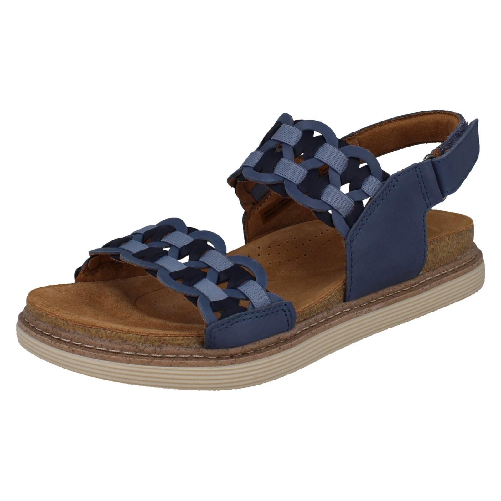Ladies Clarks Soft Nubuck Leather Woven Arch Support Sandals *Arwell Glide* - Picture 11 of 19