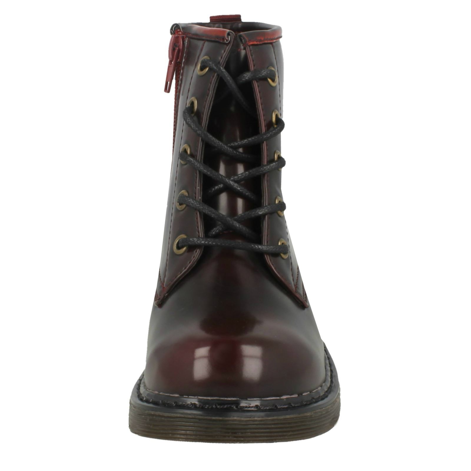 Girls Spot On Low Heel Lace Up Ankle Boots - Picture 18 of 19