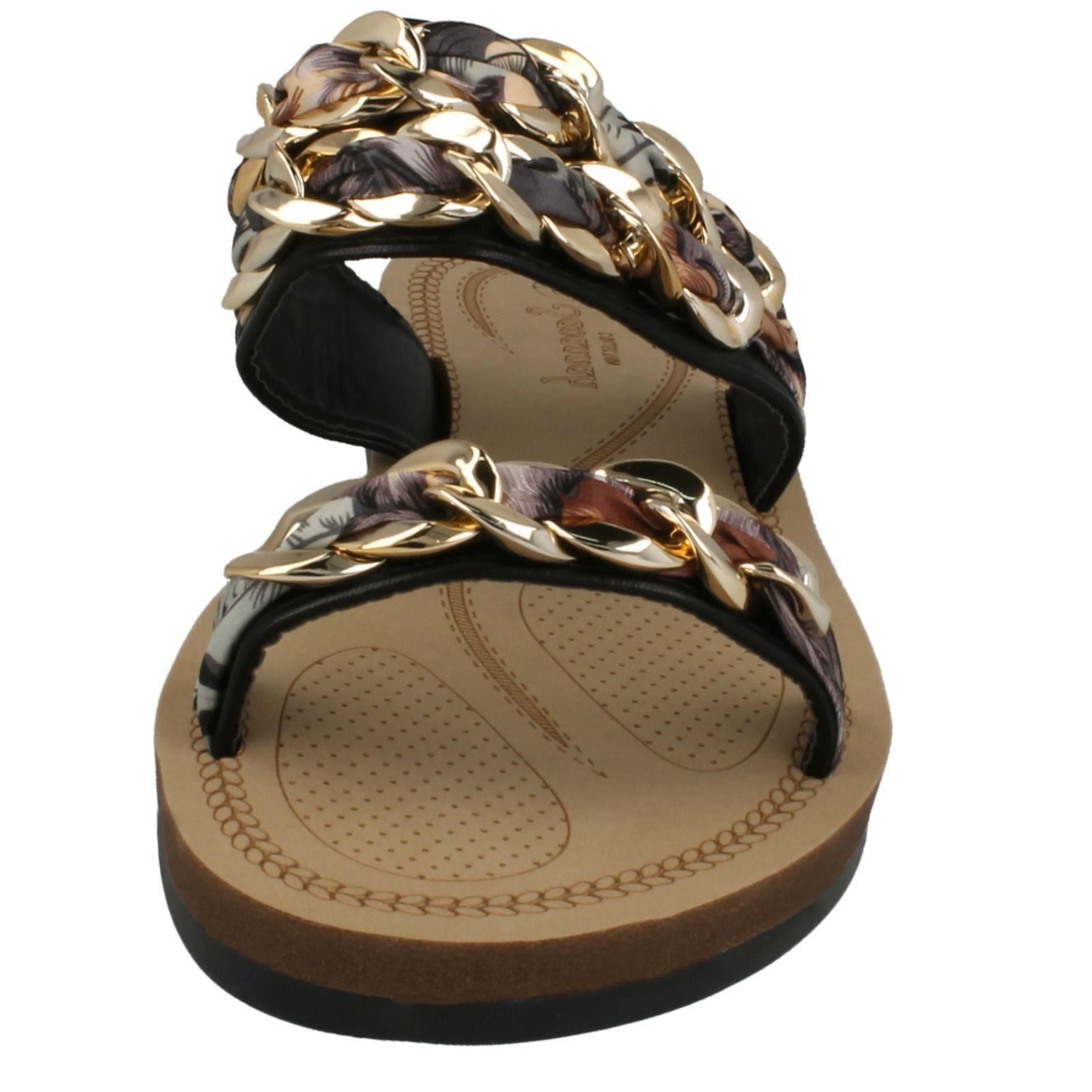 Damen Savannah flache doppelt geflochtene klobige Riemen Sandalen F0R0062 - Bild 9 von 19