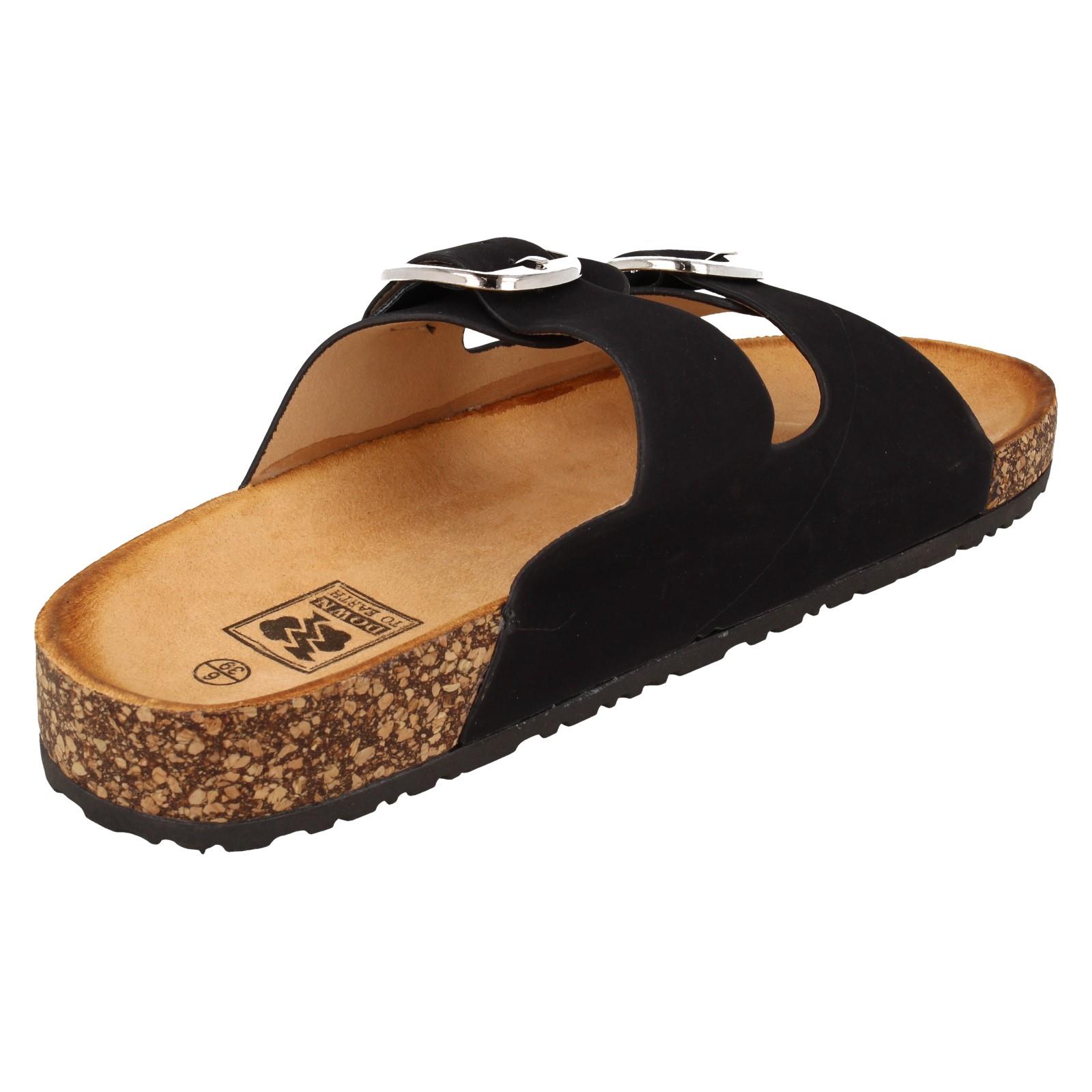 Ladies Down to Earth Low Flatform Dual Buckle Mule Sandal 'F1R2090' - Picture 9 of 46