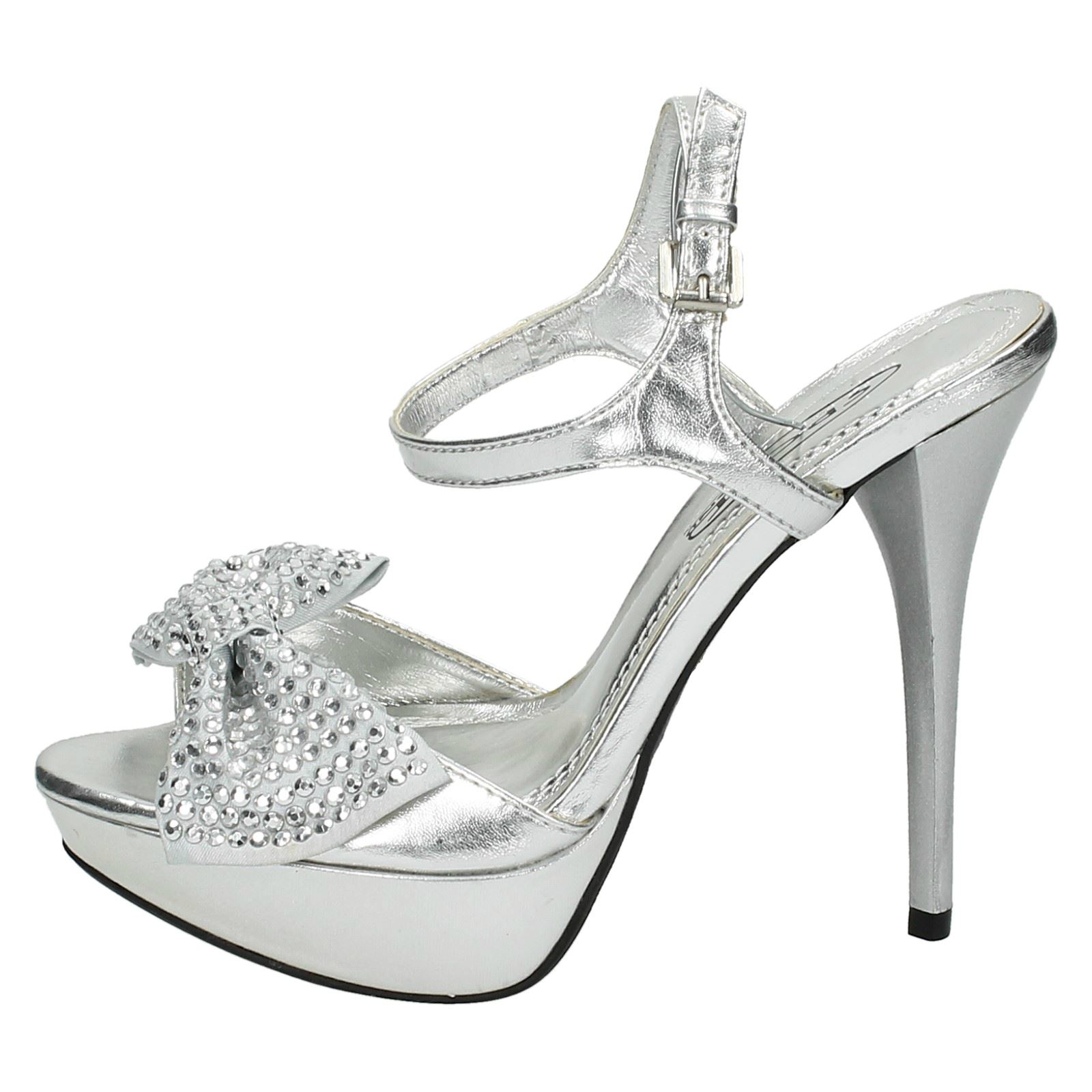 Ladies Spot On Platform High Heels With Diamante Bow | eBay