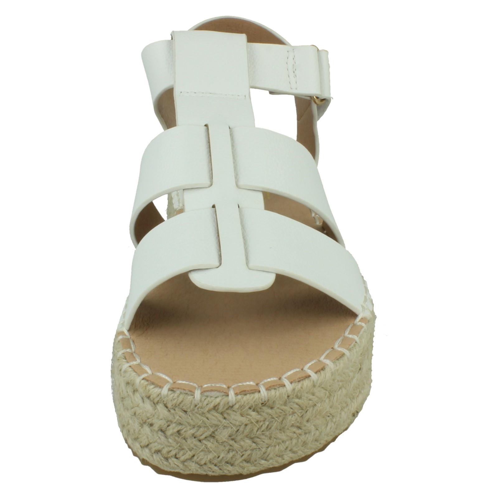 Ladies Down to Earth Gladiator Platform Espadrille with Ankle Strap *F1R2084* - Picture 27 of 28