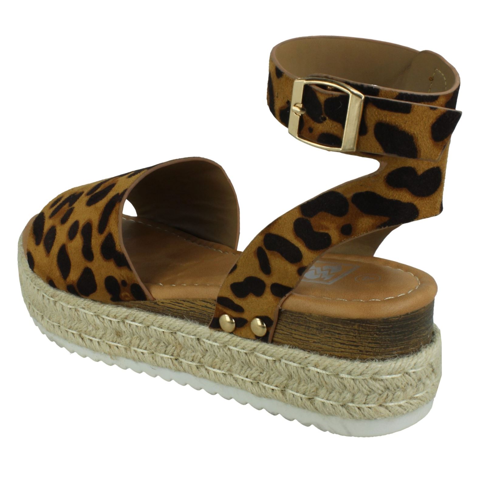 Down To Earth Ladies Flatform Ankle Strap Sandals - Picture 13 of 19