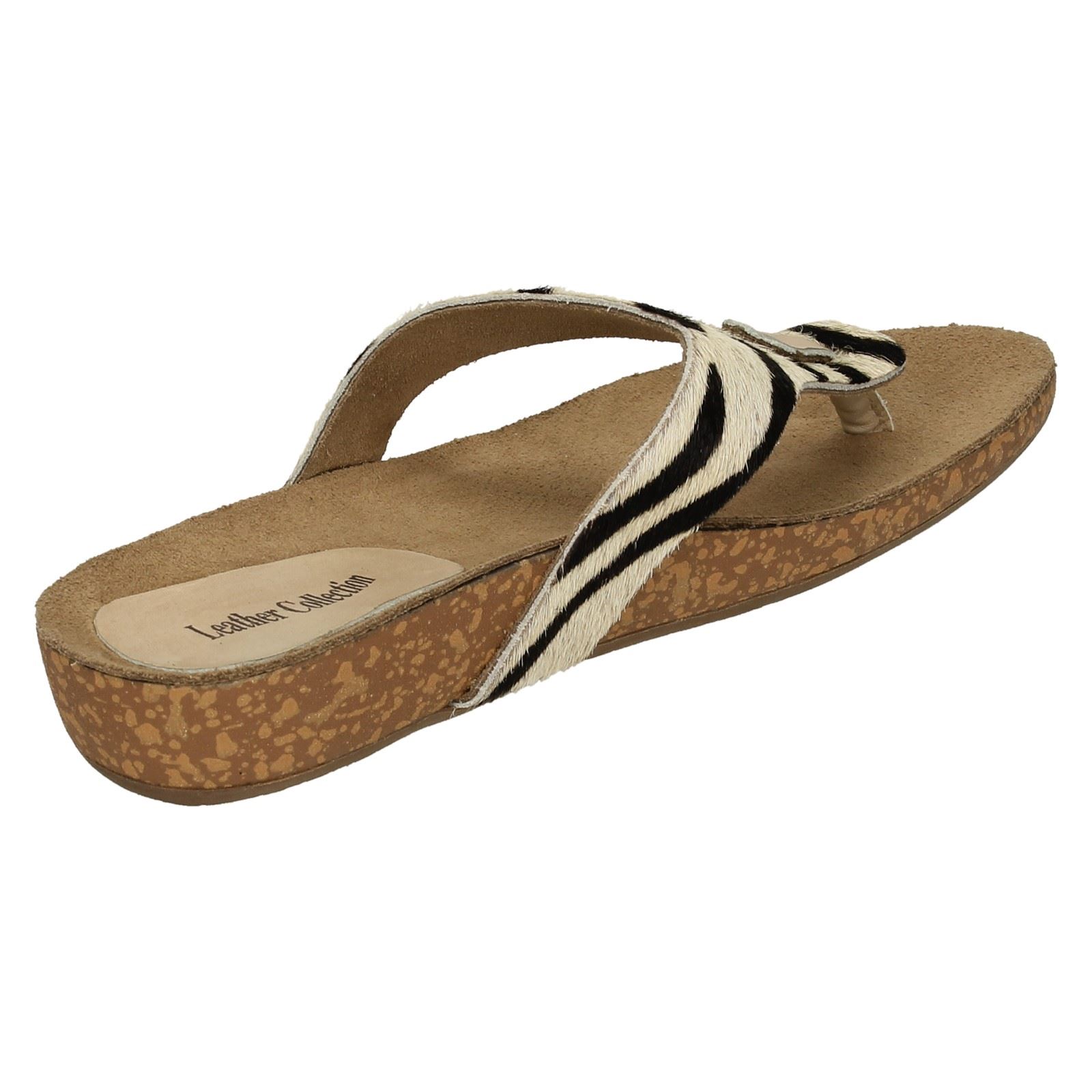 Ladies Leather Collection Casual Toe - Post Sandals - Picture 6 of 37