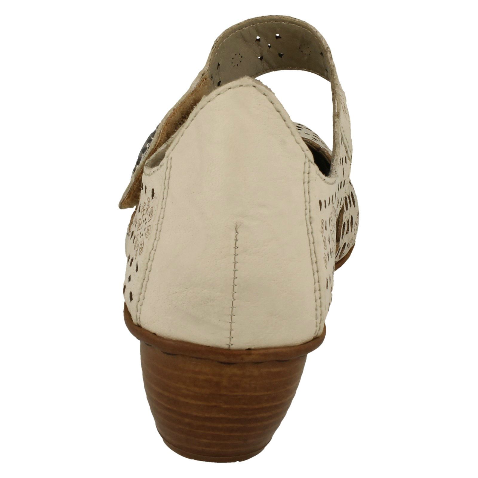Ladies Rieker Stylish Punched Detailed Summer Shoes 43753 - Picture 5 of 64