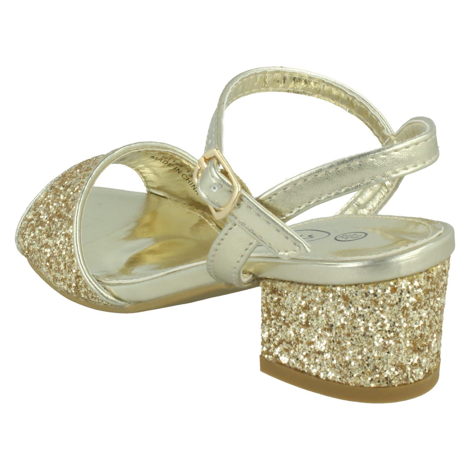 Girls Spot On Mid Block Heel Sandals - Picture 4 of 28