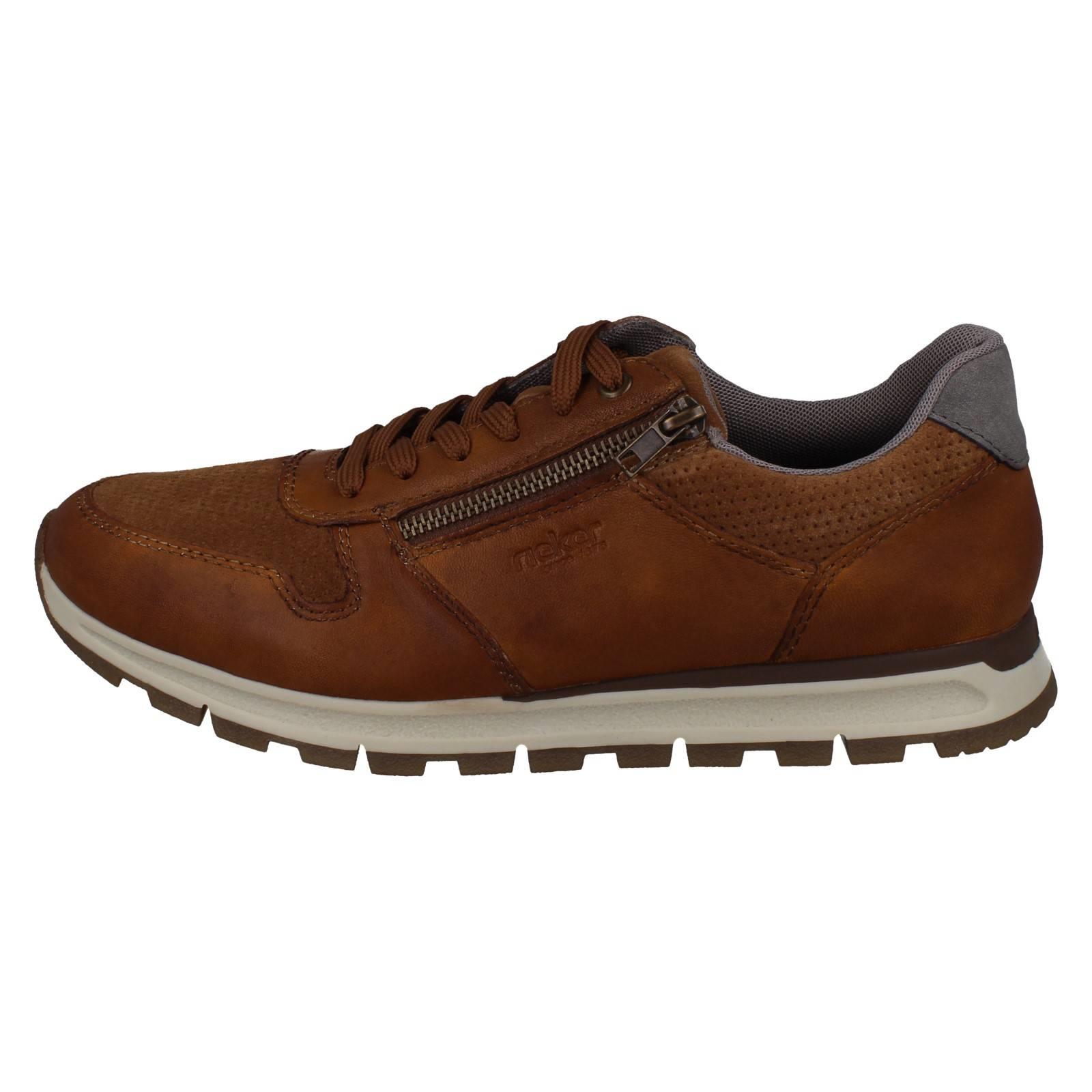Mens Rieker Smart Casual Leather Lace/Zip Shoes Removable Insole *B0505* - Picture 3 of 10