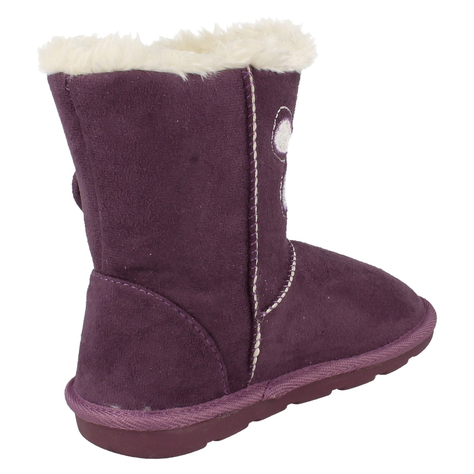Girls Spot On Faux Fur Lined Short Boots - Picture 9 of 19