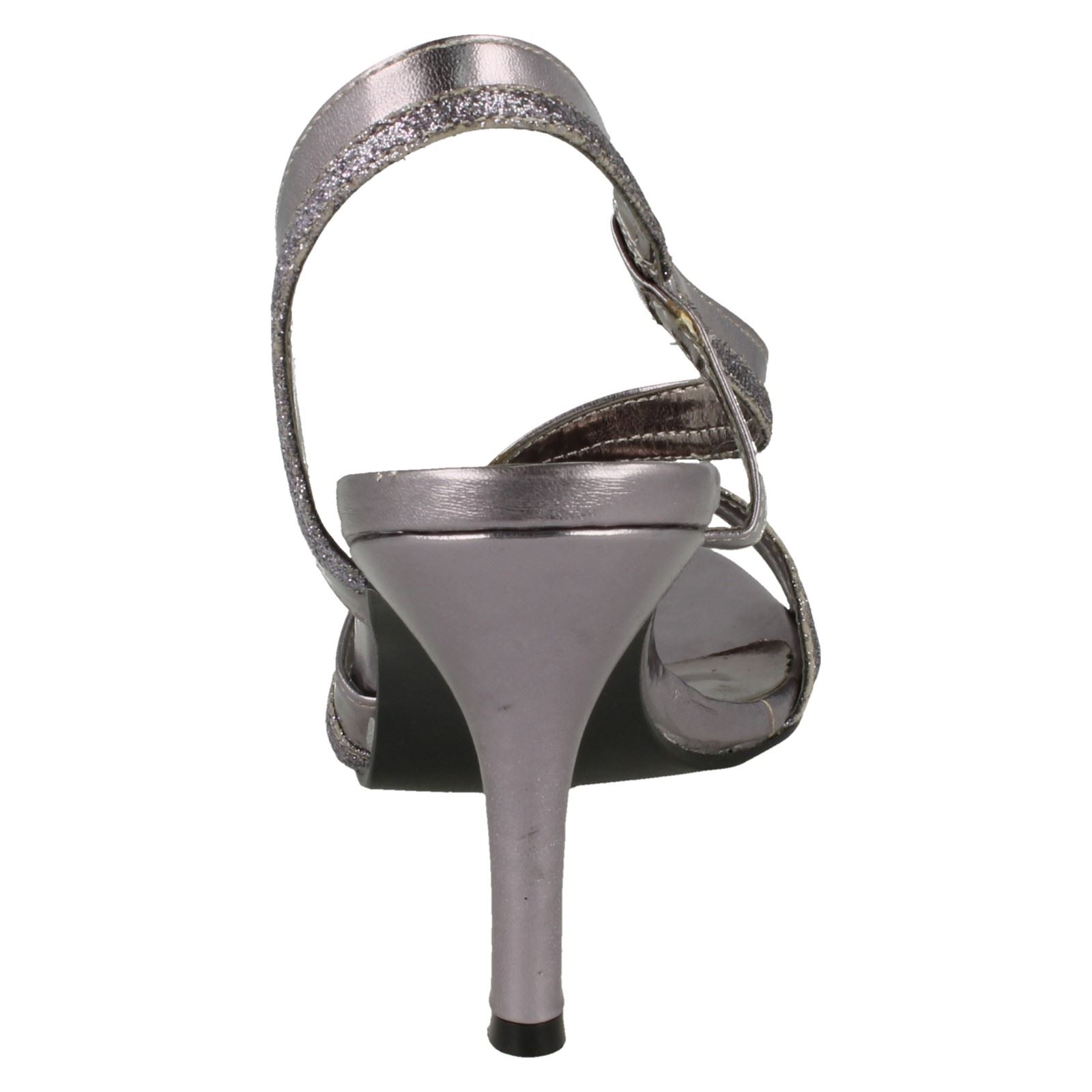 Damen Anne Michelle Glitzer Detailliert Riemen Hoch Absatz Sandalen F1R0158 - Bild 23 von 37