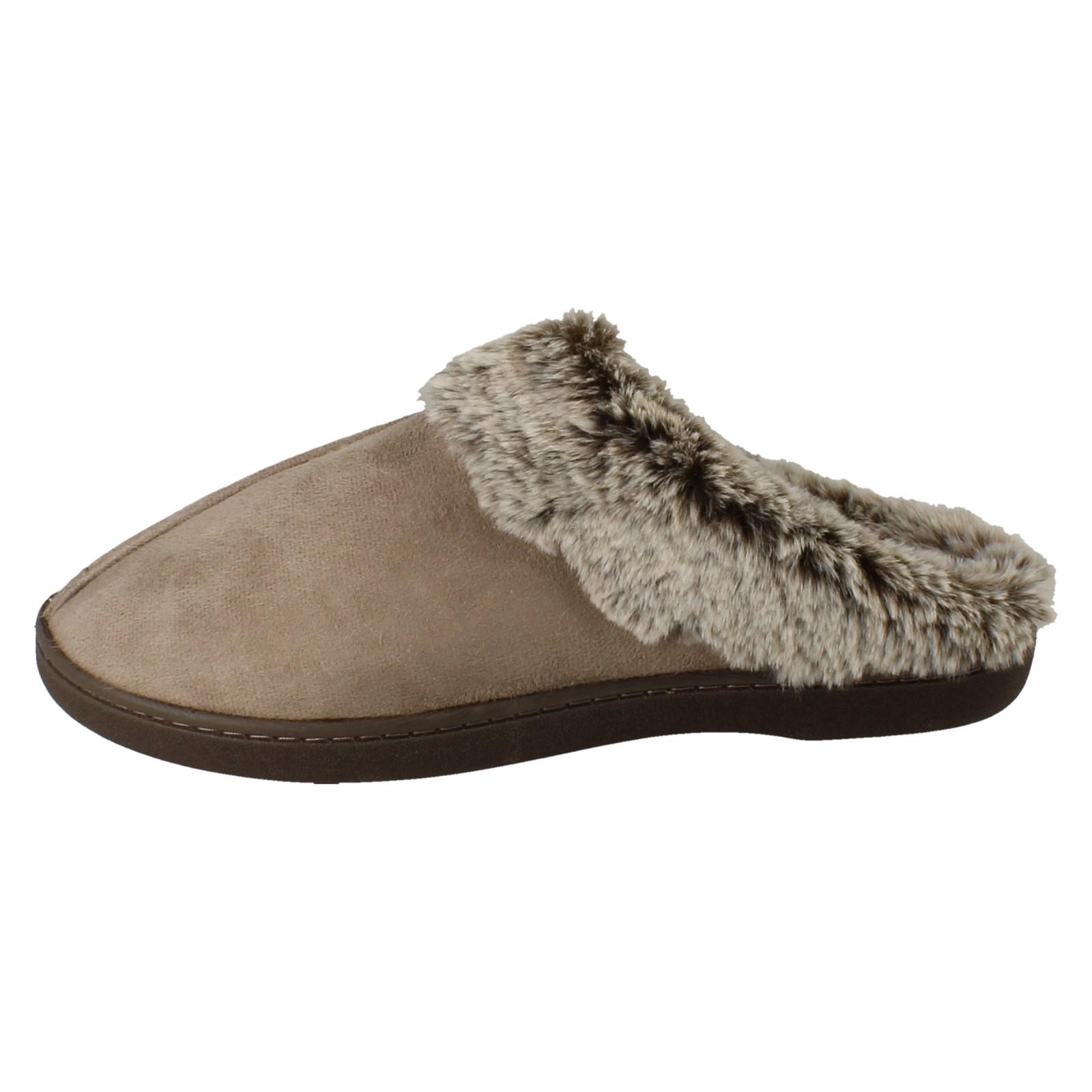 Laddies Padders Fur Lined Machine Washable Wide Fit Mule Slippers Florrie - Picture 12 of 19