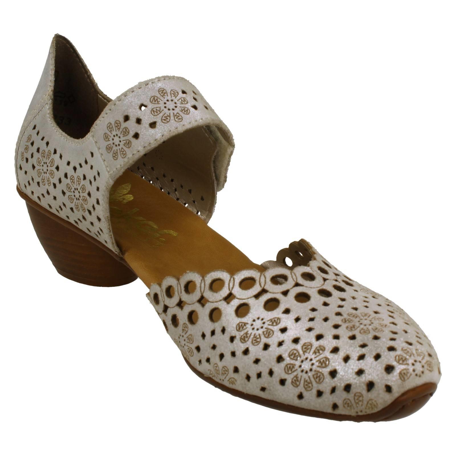 Ladies Rieker Stylish Punched Detailed Summer Shoes 43753 - Picture 35 of 64